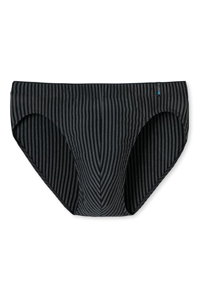 Schiesser Slip Supermini Long Life Soft 174645 (Schlüpfer) blau/schwarz gestreift