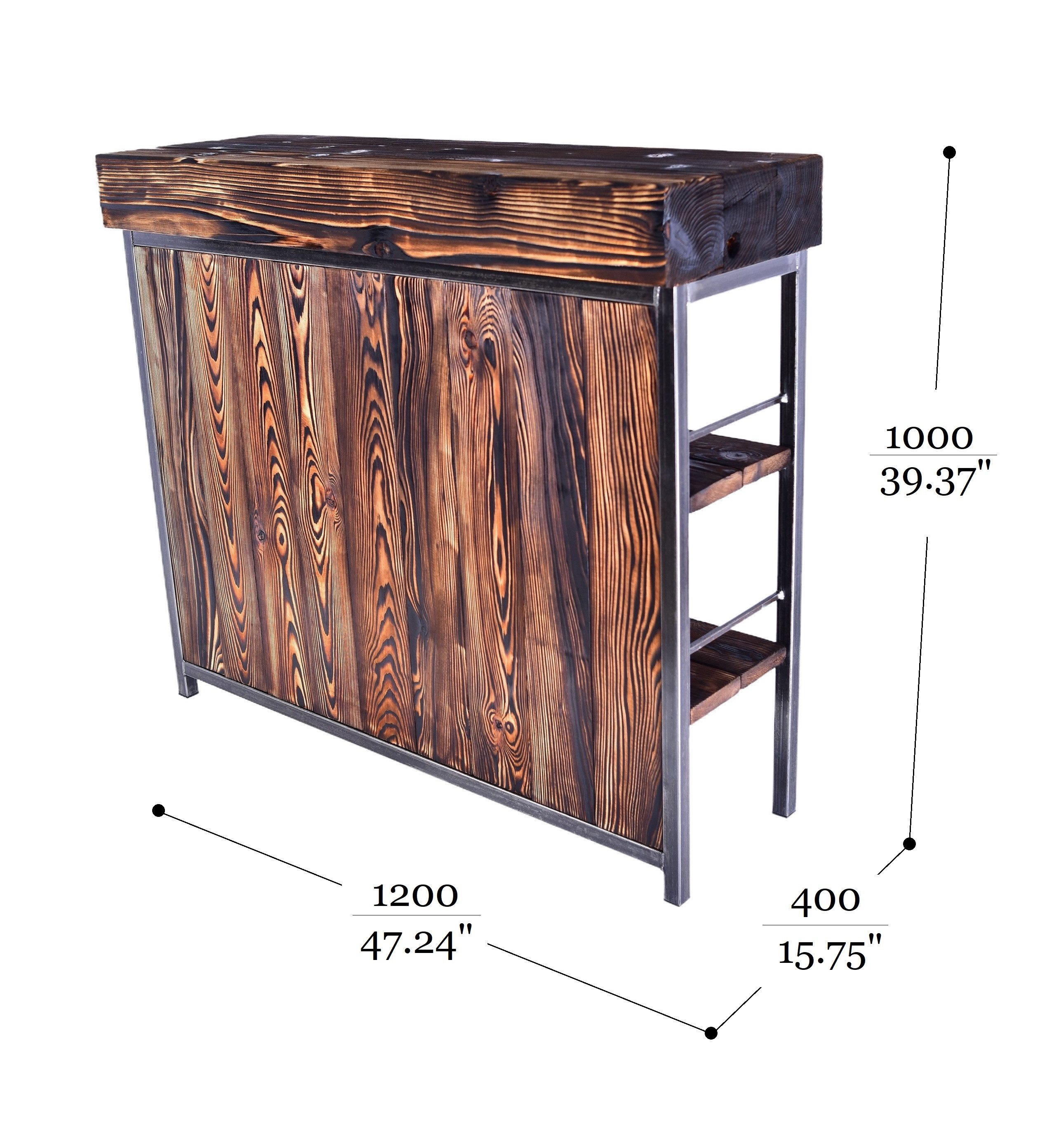 CHYRKA Empfangstheke Bartisch Stehtisch Theke (L=120-200 cm) BarMöbel KALUSH