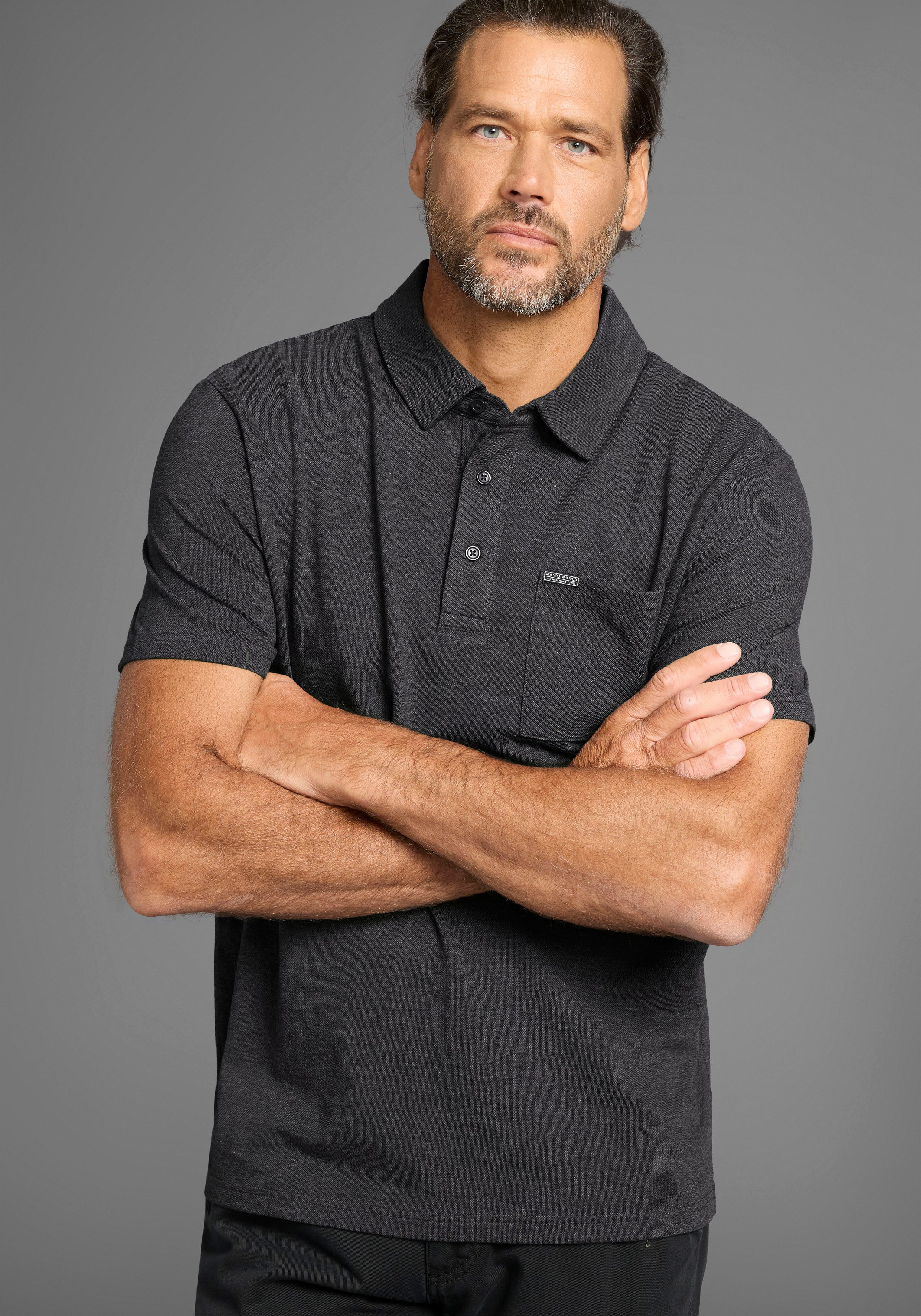 Man's World Poloshirt mit Brusttasche günstig online kaufen
