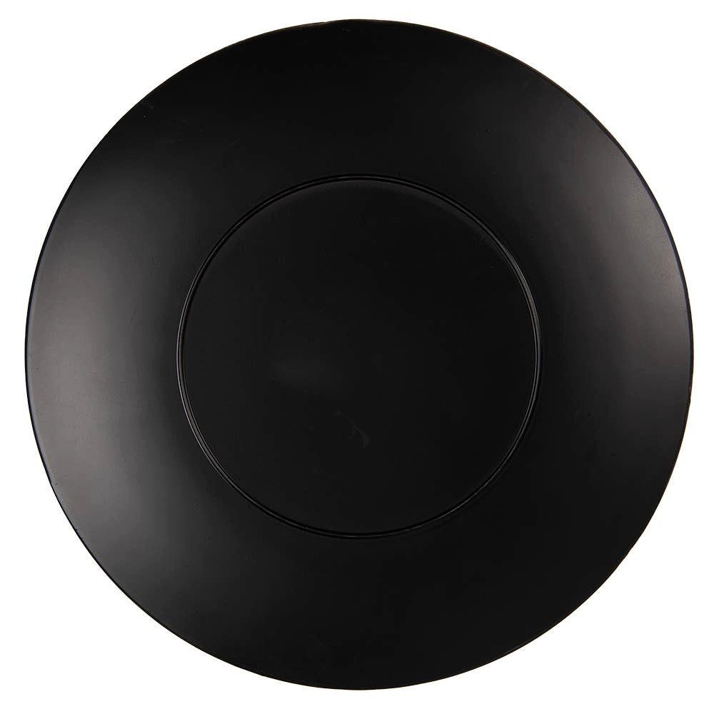 Clayre & Eef Frühstücksteller Deko Teller Ø 33 cm schwarz gold Sterne, Deko Teller Ø 33 cm schwarz gold Sterne