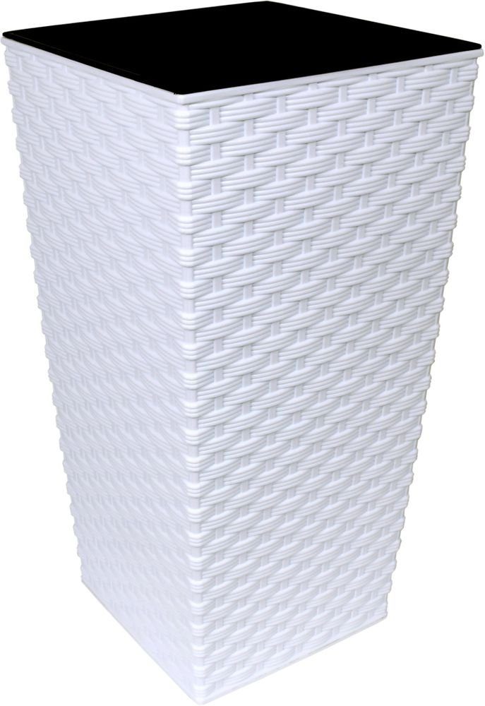 Heimwerkercenter Übertopf MePla - Hochkübel Finezia Rattan-19x19cm / H 36cm - anthrazit