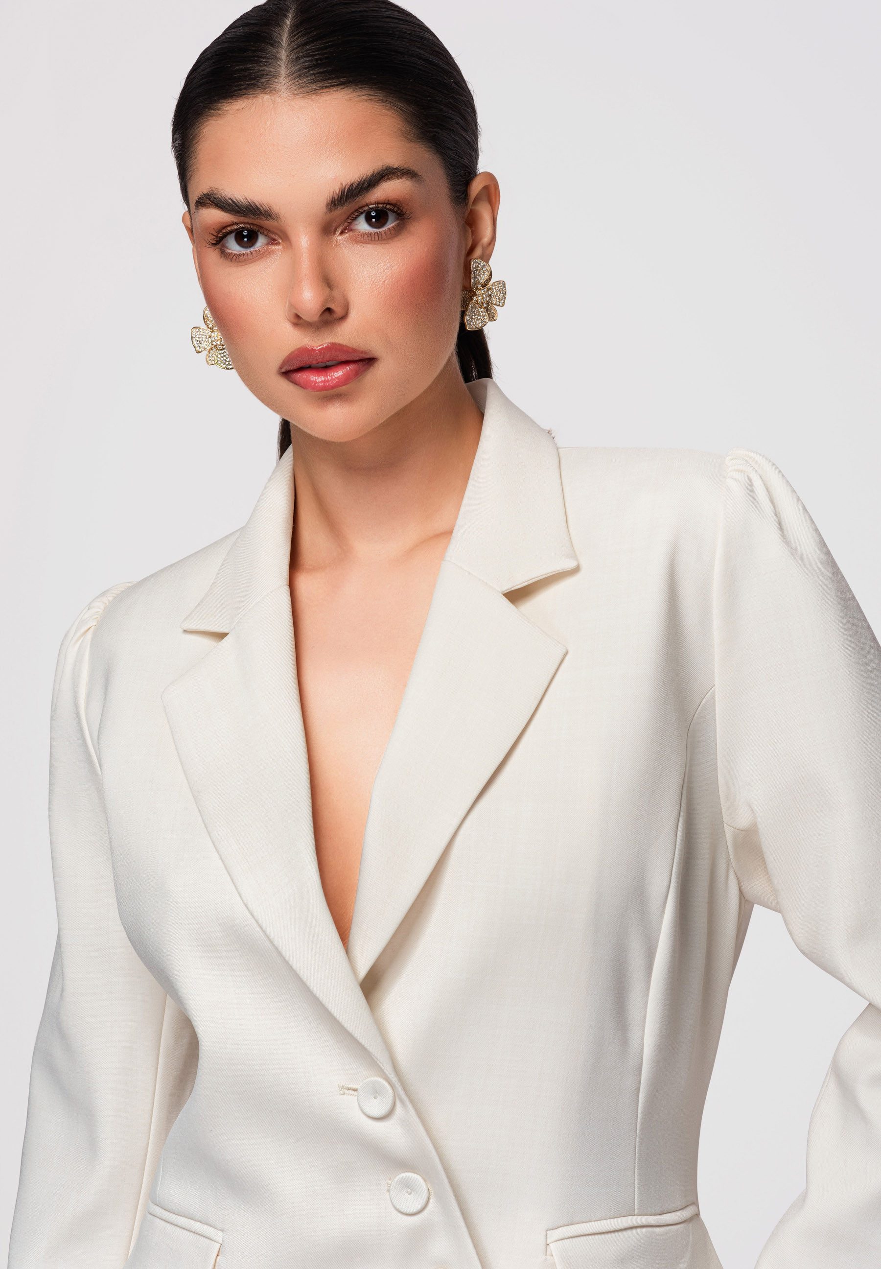 OMBRE Abendkleid Damen Etuikleid Minikleid V-Ausschnitt Cocktailkleid (kein Set, 1-tlg) Asymmetrischer Vorderseite mit Falte