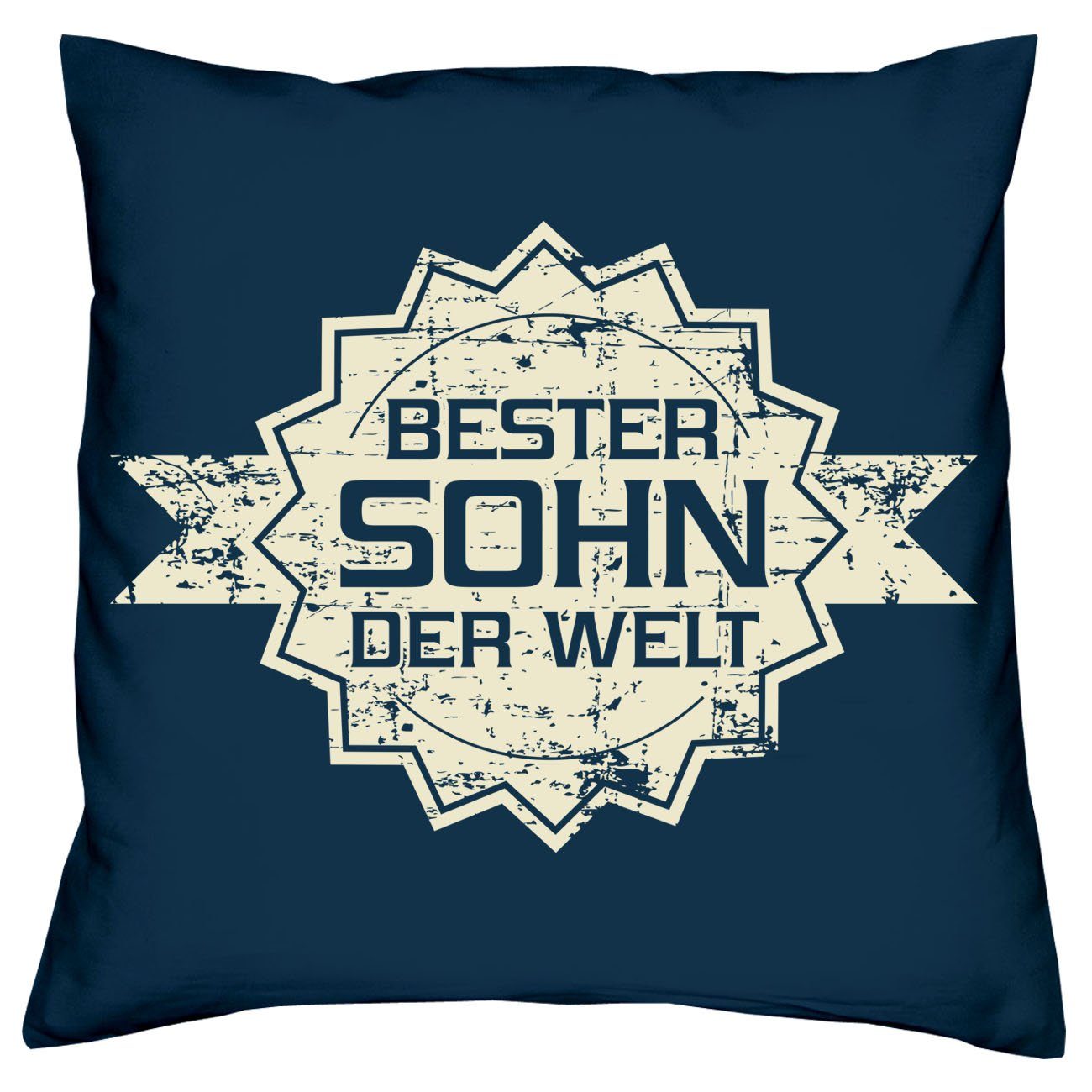 navy-blau Soreso® Weihnachtsgeschenk Bester Geschenkidee Welt Kissenbezug Kissen Dekokissen Füllung, und Sohn Stern der