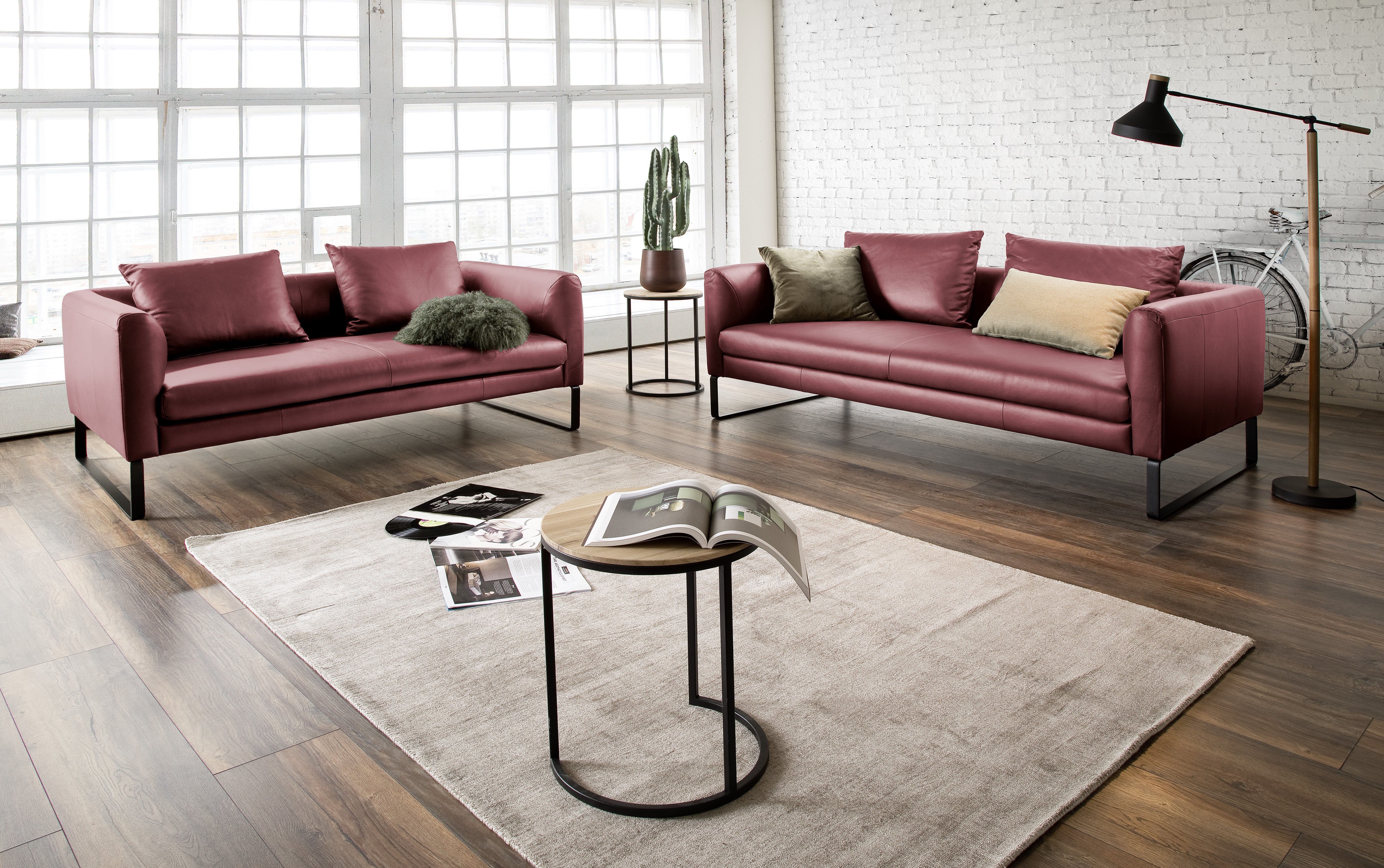 3C Candy Sofa Avola bequem und elegantes Leder-Sofaset, tolle Verarbeitungsdetails, Garnitur: Sofaset bestehend aus 2,5-Sitzer und 3-Sitzer