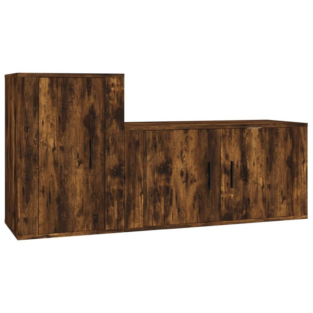Vidaxl 2-tlg. Tv-schrank-set Räuchereiche Holzwerkstoff günstig online kaufen