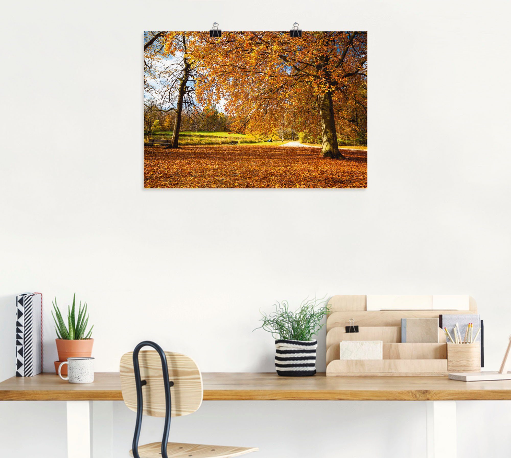 Artland in versch. St), oder Herbst bei Leinwandbild, Poster Wandbild Nymphenburg, als Schlosses Wandaufkleber (1 Bäume Alubild, Wiesen Größen &