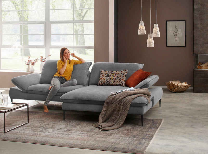 W.SCHILLIG Ecksofa enjoy&MORE, Sitztiefenverstellung, Füße schwarz pulverbeschichtet, Breite 294 cm