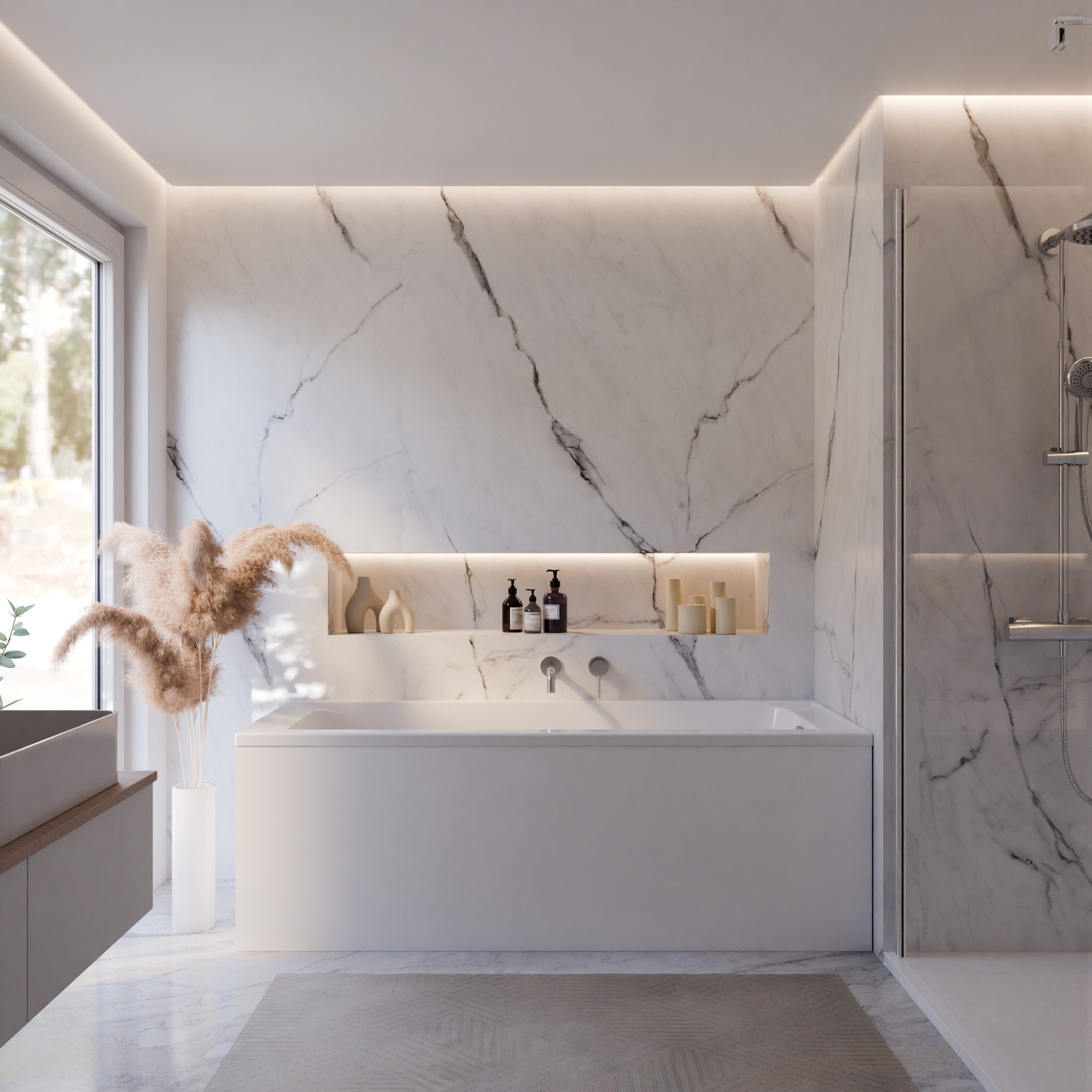 Schulte Badewanne Rechteck Como, 170x75 cm Sanitäracryl Weiß Komplett-Set mit Fußgestell und Ablauf