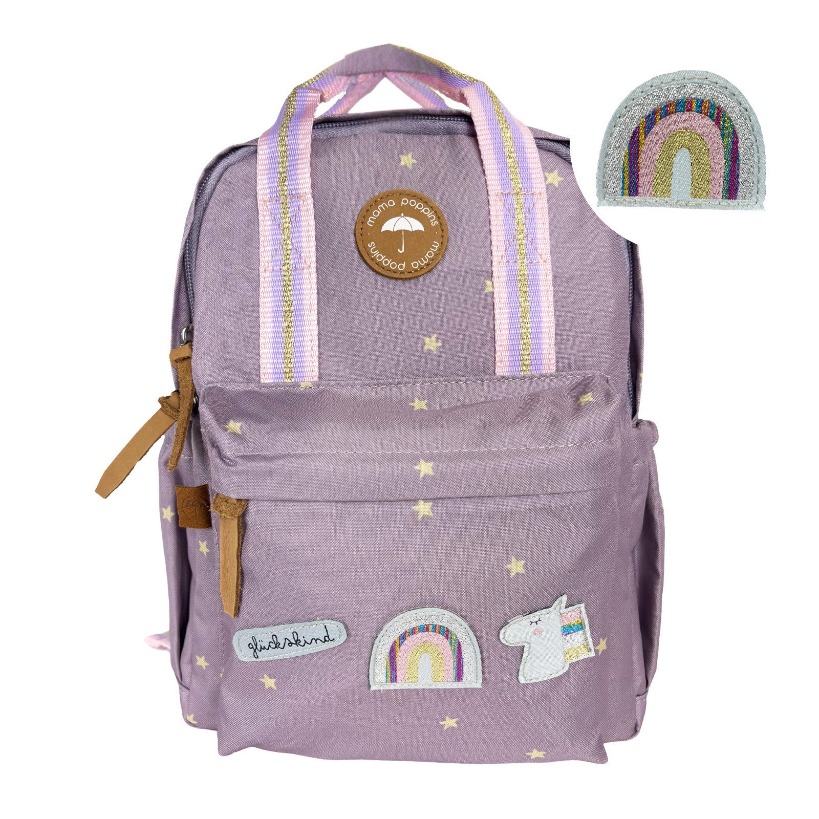 Mama Poppins Germany Kinderrucksack Kindergartenrucksack ab 3 Jahre, mit "Glückskind" Patch