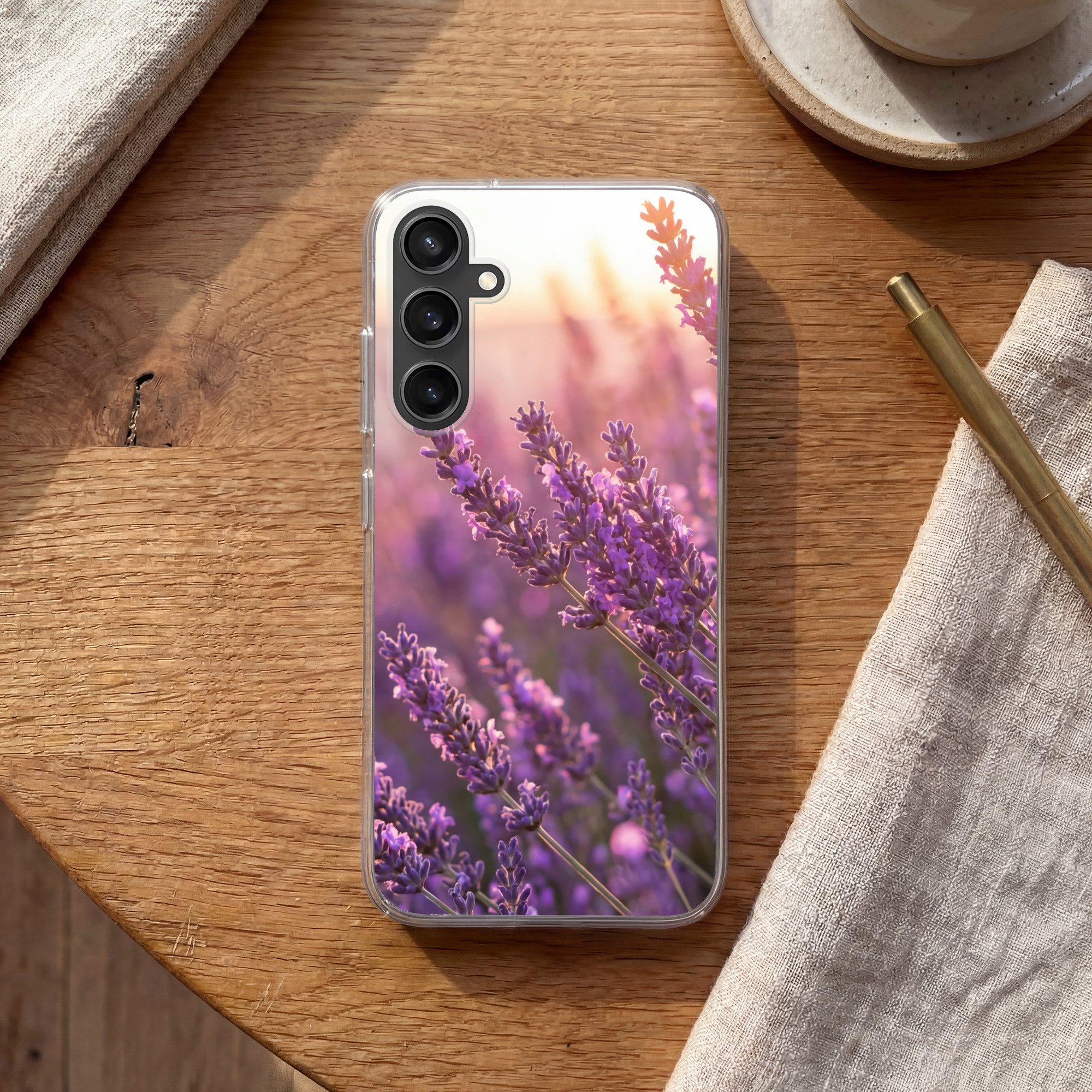 MuchoWow Handyhülle für Samsung Galaxy S23 FE Lavendel - Lila - Sonnenlicht