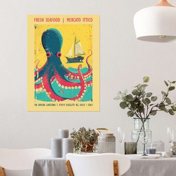 Posterlounge Wandfolie Frank Daske, Fresh Sea Food, Mercato Ittico, Mediterran Illustration
