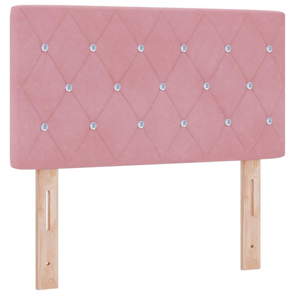 vidaXL Bett Boxspringbett mit Matratze Rosa 200 x 80 cm Polyester (1-tlg)