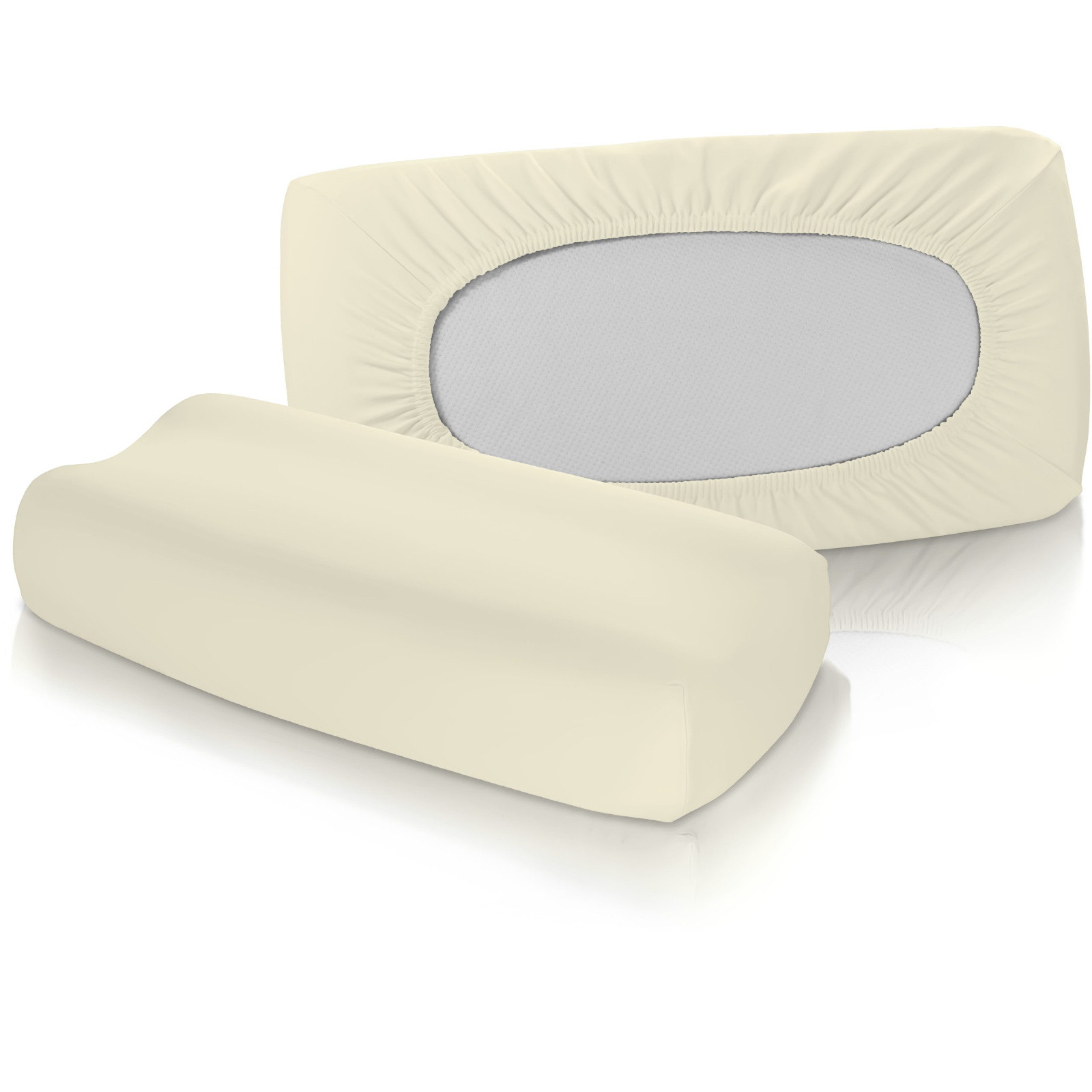 fleuresse Kissenbezüge Fleuresse Vital-Comfort Jersey-Bezug für Nackenstützkissen creme