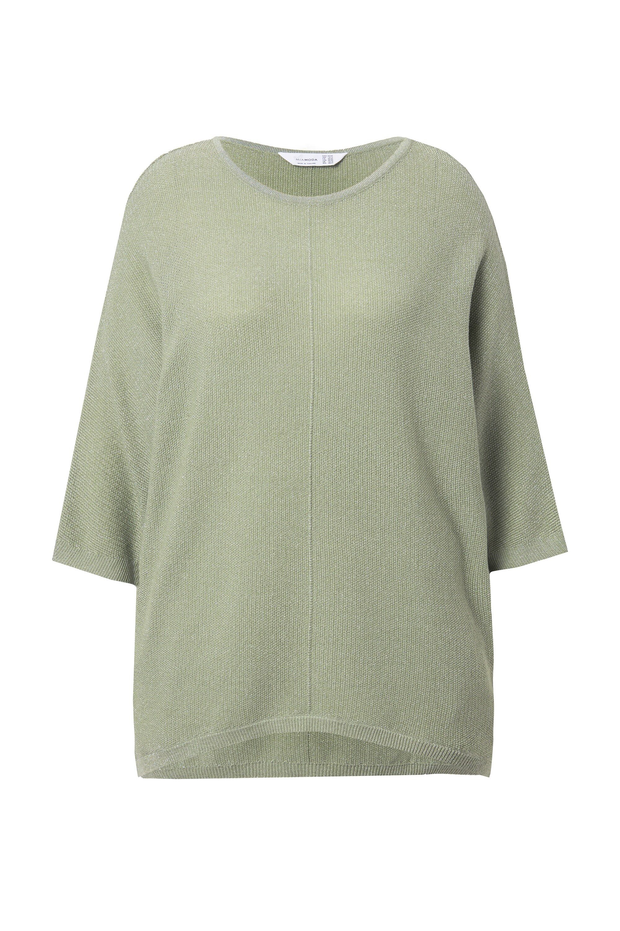 MIAMODA Strickpullover Pullover oversized Glitzerstrick Fledermaus-Ärmel günstig online kaufen