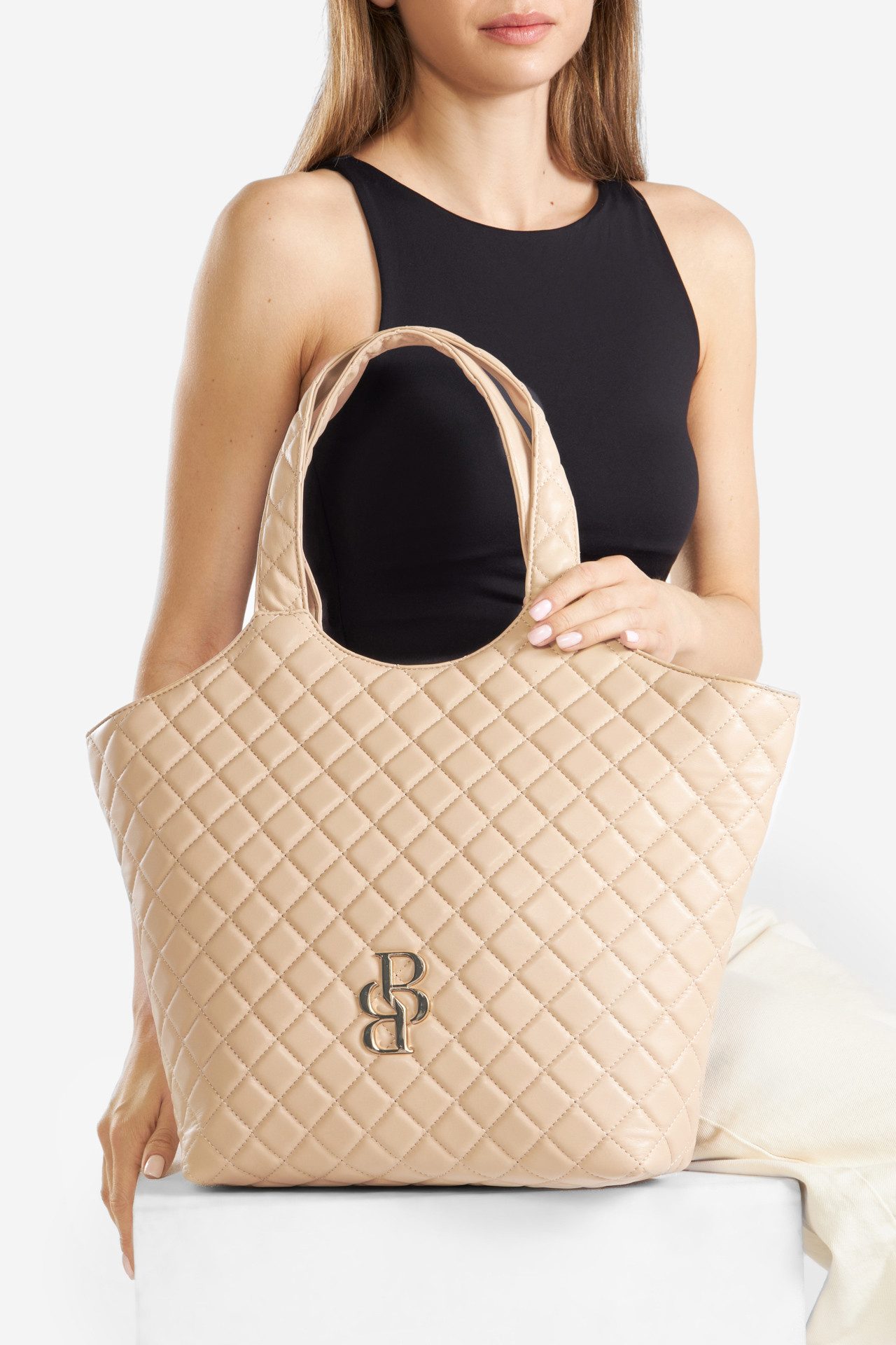 Handtasche Badura Große Shopper Tasche FELICIE-01 beige