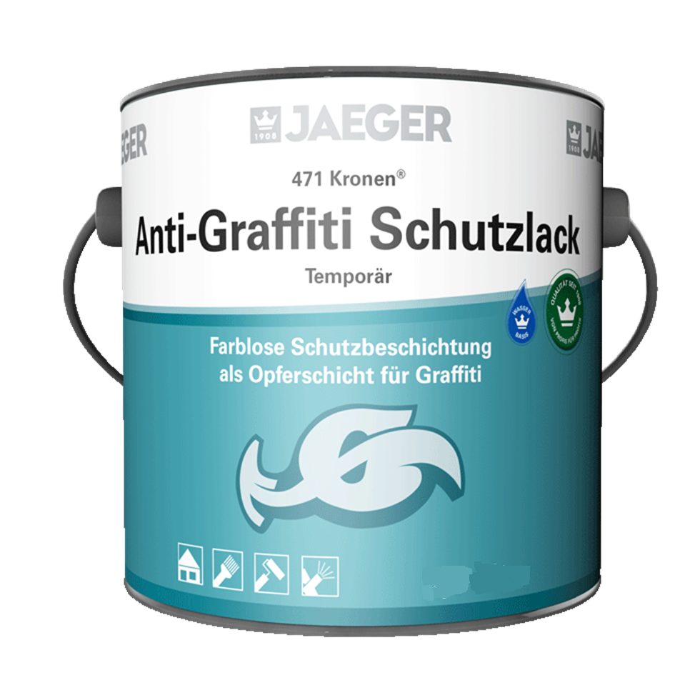 Jaegerlacke Fassadenfarbe Anti-Graffiti Schutzlack 471 farblose temporäre Beschichtung, Opferschicht für Graffiti