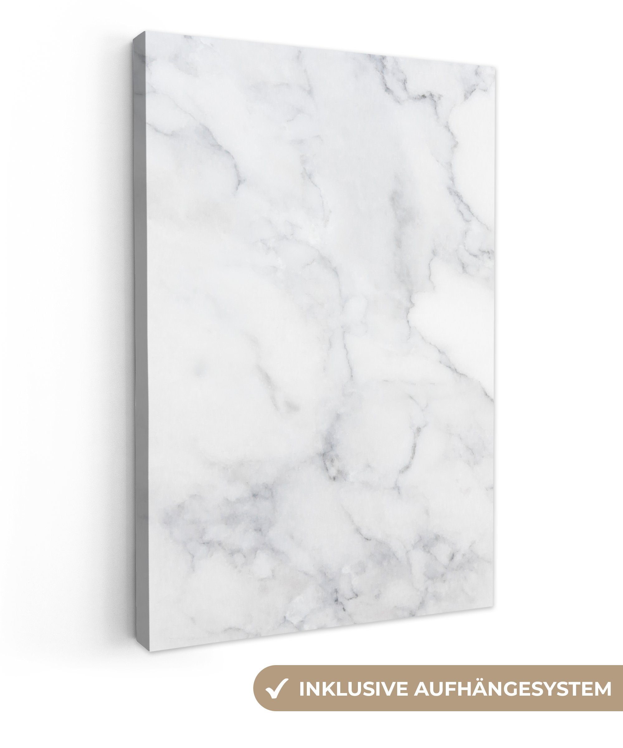 OneMillionCanvasses® Leinwandbild Marmor - Weiß - Grau - Luxus - Marmoropti günstig online kaufen