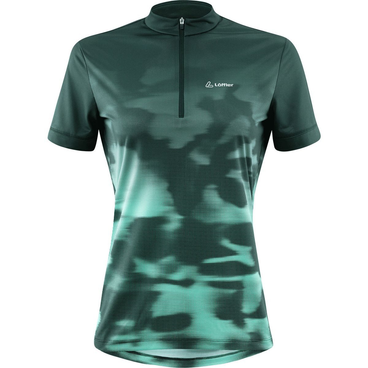 Löffler Radtrikot Women Bike Shirt Half Zip Nebula Leichtes, schnelltrocknendes Fahrradtrikot mit Half-Zip und