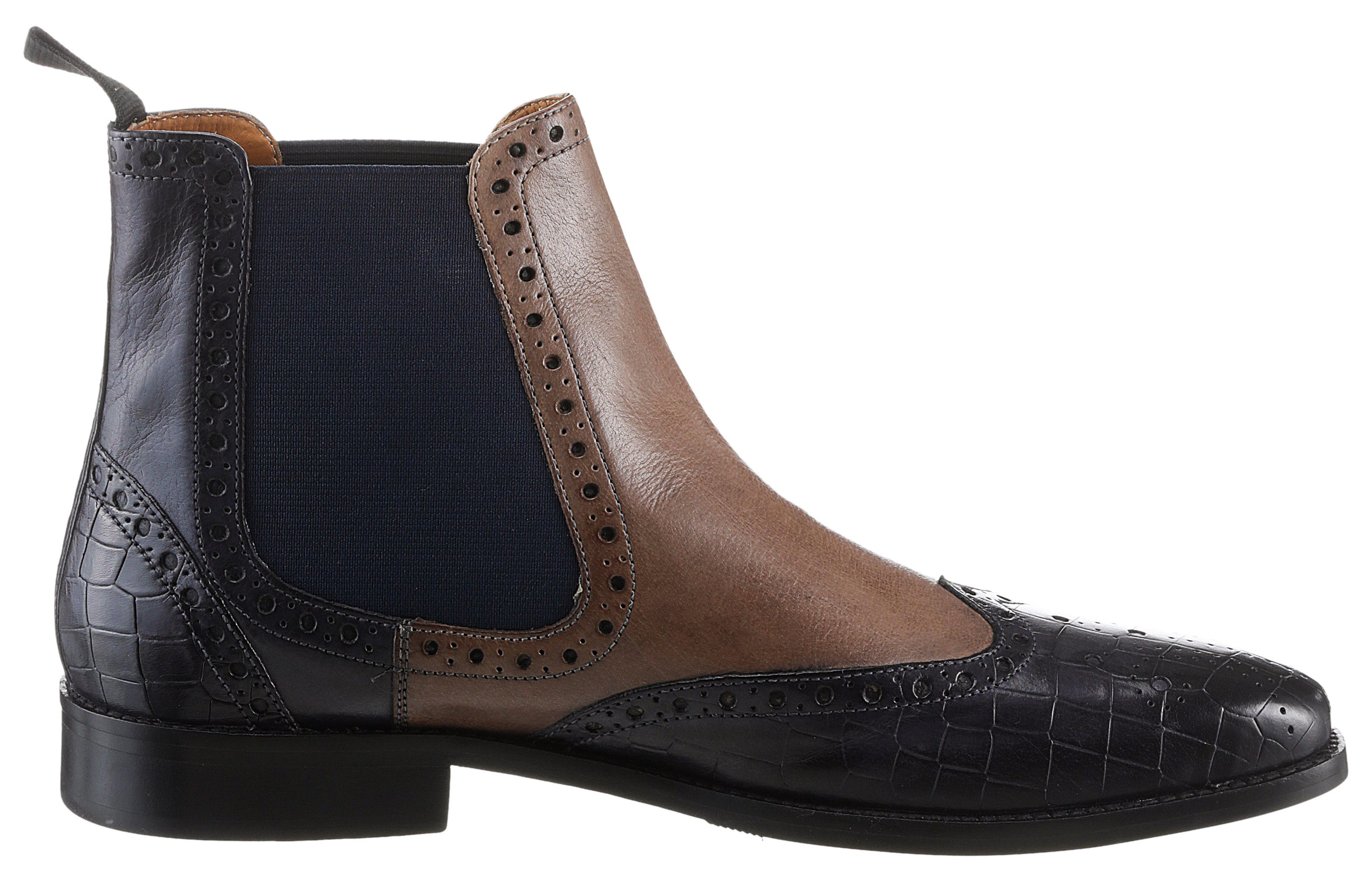 Melvin & Hamilton Martin 5 - vegetabil gegerbt Chelseaboots Budapester, Anzugschuh, Business Schuh mit feiner Lochung