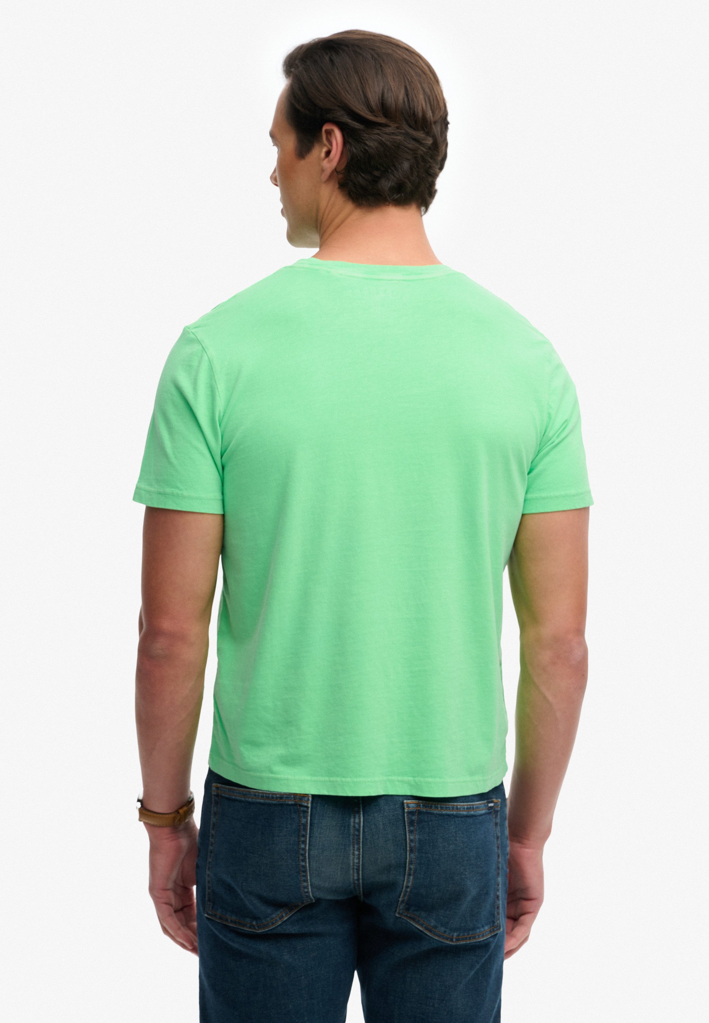 Superdry Rundhalsshirt CLASSIC ESSENTIAL NEON TEE Relaxed Fit, aus Baumwolle und Single Jersey, Kurzarm