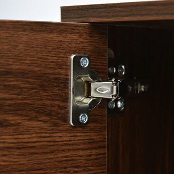 BlingBin TV-Schrank Lowboard Holzfarbe Eisenfüße Breite 157cm (mit zwei Türen)