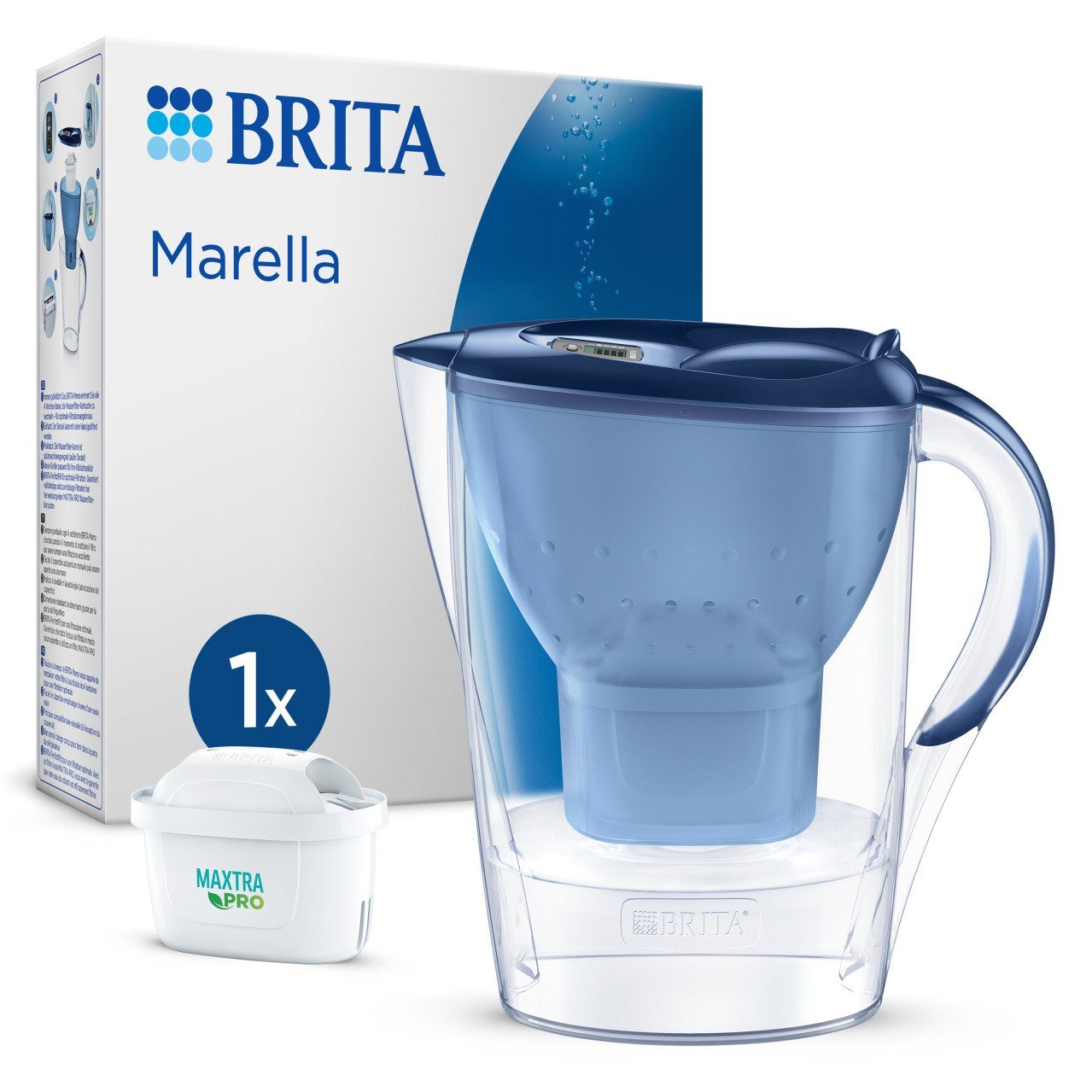 BRITA Wasserfilter Brita Wasserfilter-Kanne Marella blau 2,4 l