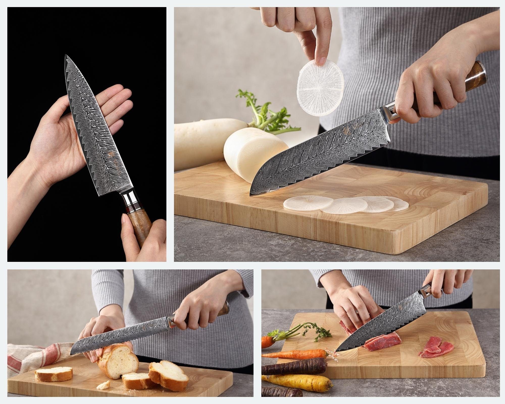 Messerblock Culinary Magnet-Messerblock magnetischer Sycamore I & 5 Wakoli Küchenmesser
