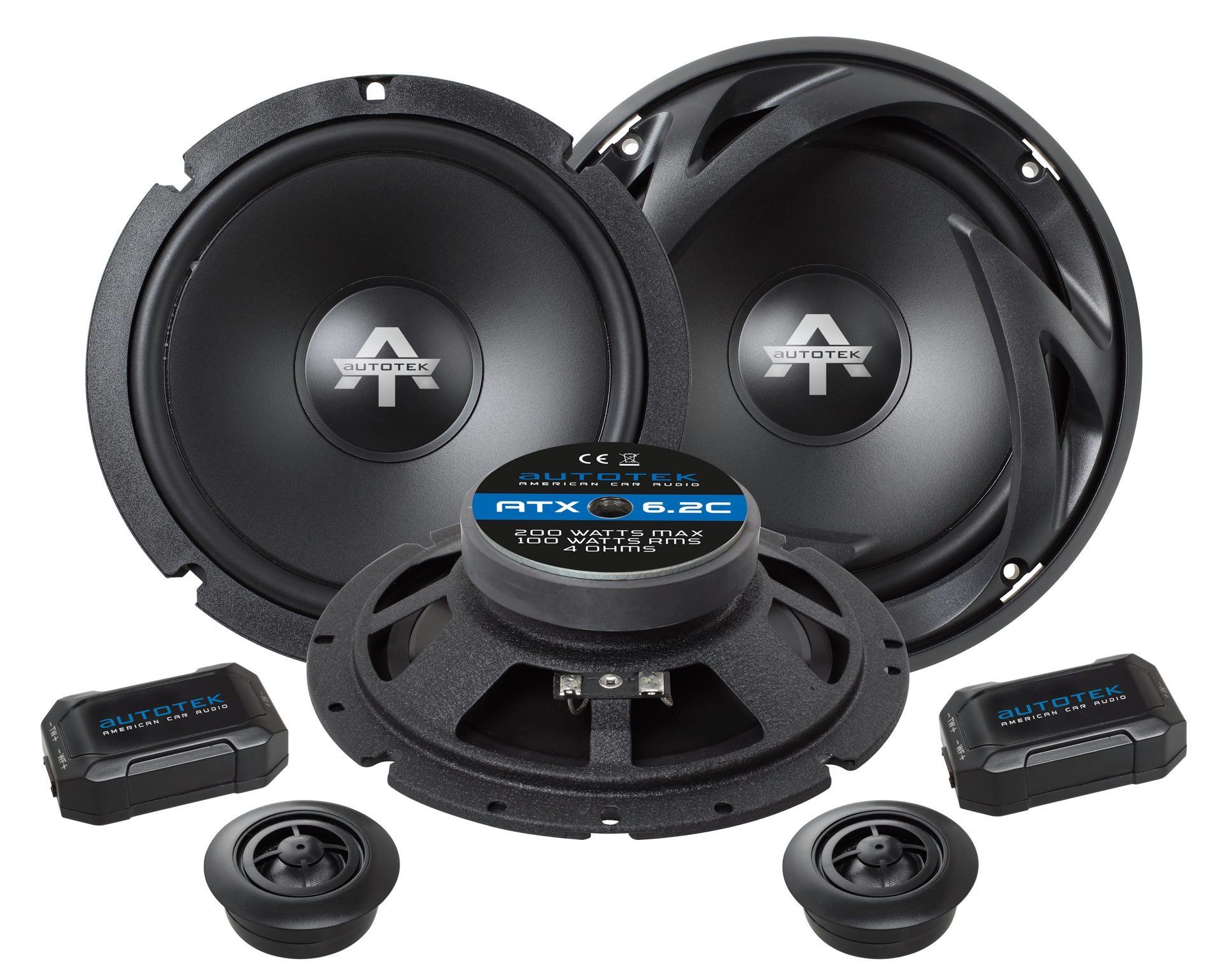 Autotek ATX-6.2C 2-Wege 16,5cm Lautsprecher System sehr flach Auto-Lautsprecher (100 W)