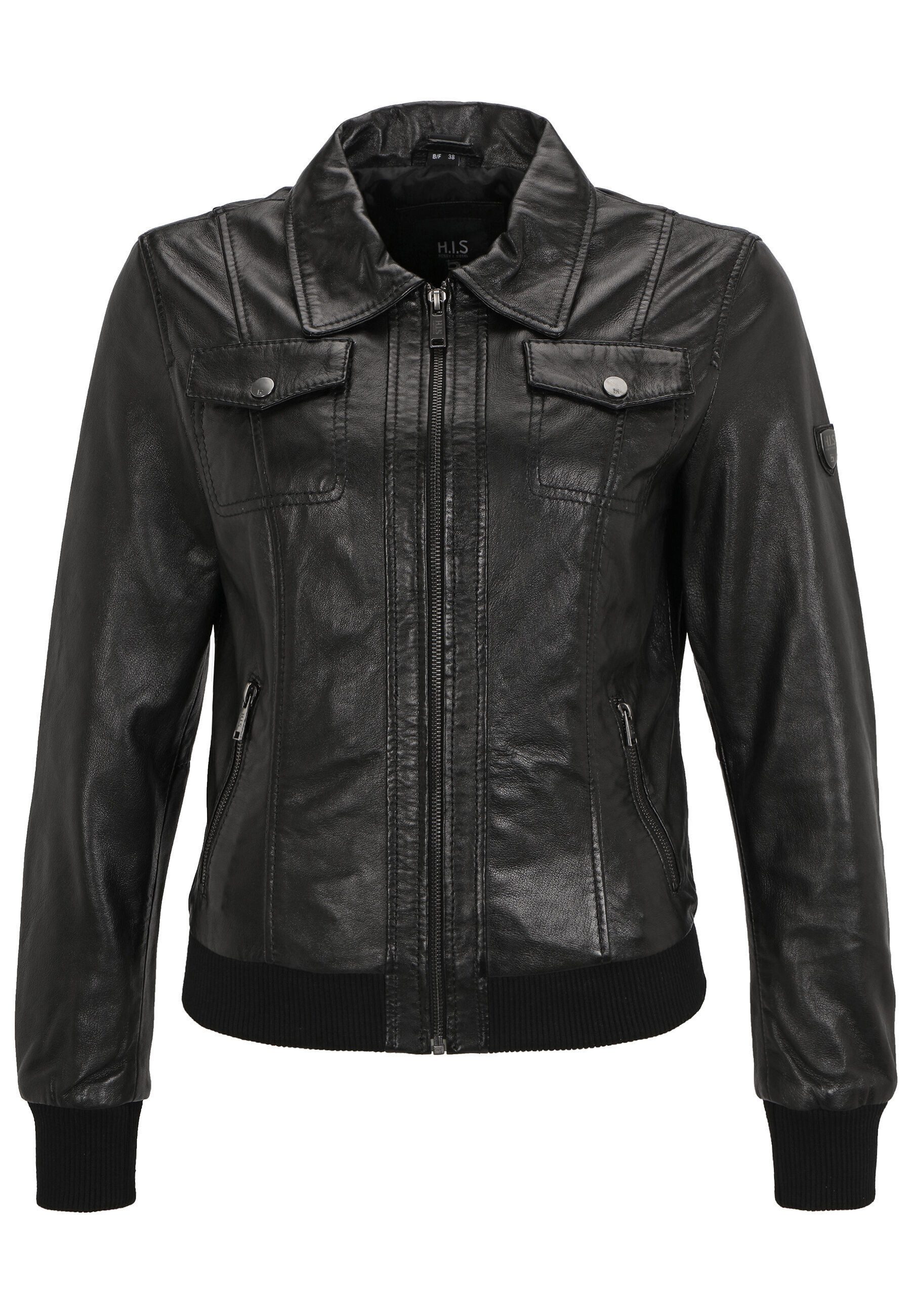 H.I.S Lederjacke SINA (1-St) mit Hemdkragen günstig online kaufen