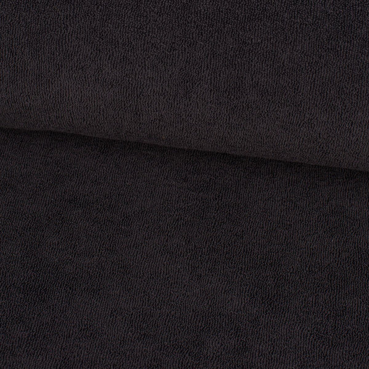 Stoff Frottee Stoff Stretch Frottee einfarbig schwarz 1,5m Breite