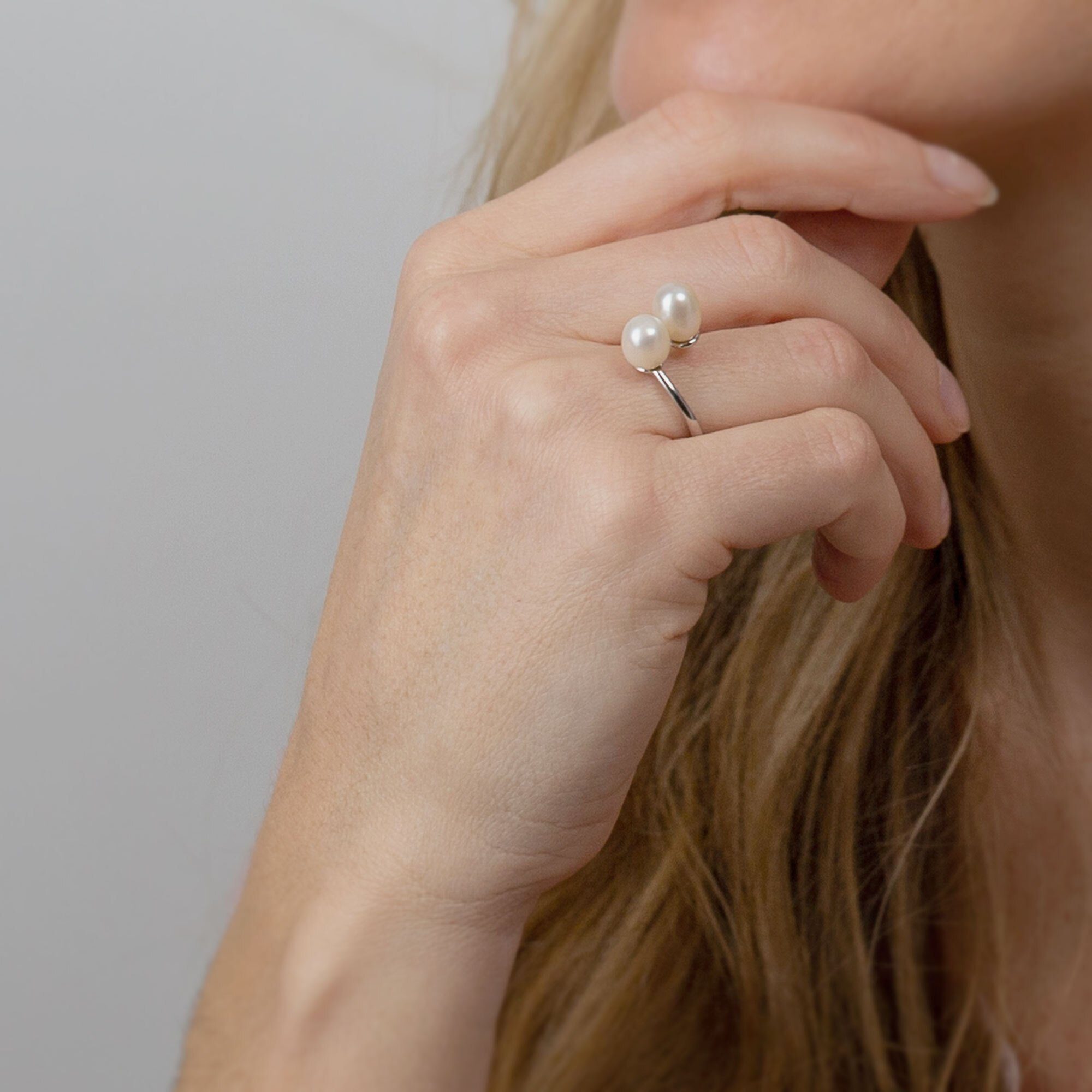 MAYUKO Fingerring ring silber/weiße Silber/weiße AILORIA perle, Perle Ring