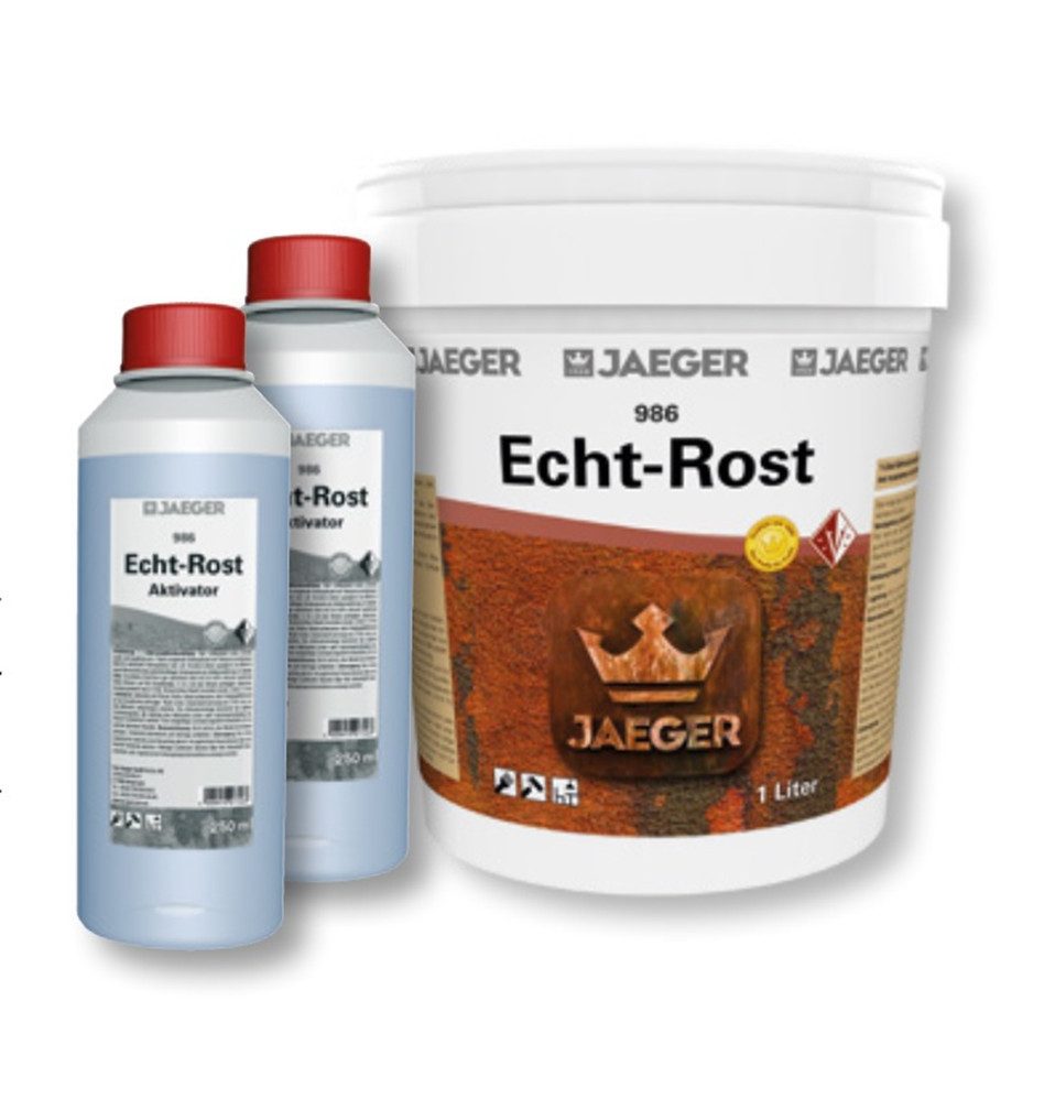 Wandfarbe 986 Echt-Rost SET für echte Rostoberfläche 1,5 Liter