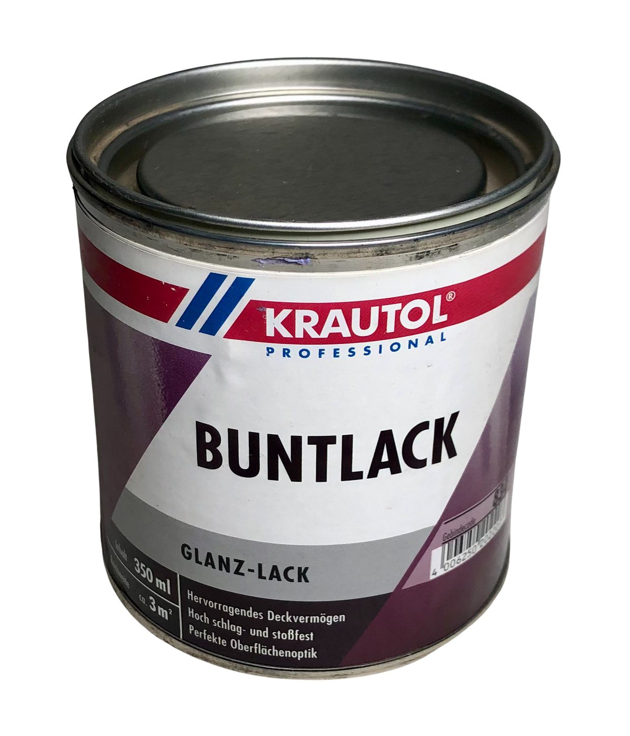 Krautol Vollton- Buntlack Abtönfarbe Krautol 0,35 Weiß Acryl Glanz Innenbeschichtung und l Außen