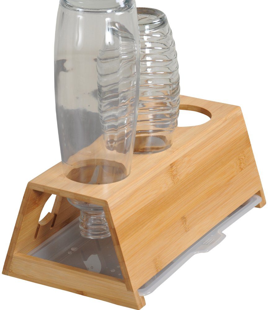 KESPER® Flaschenhalter für 3 Flaschen und 3 Deckel, (1-St), mit entnehmbarer Abtropfschale