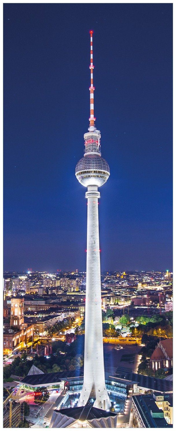 Wallario Memoboard Fernsehturm Berlin bei Nacht