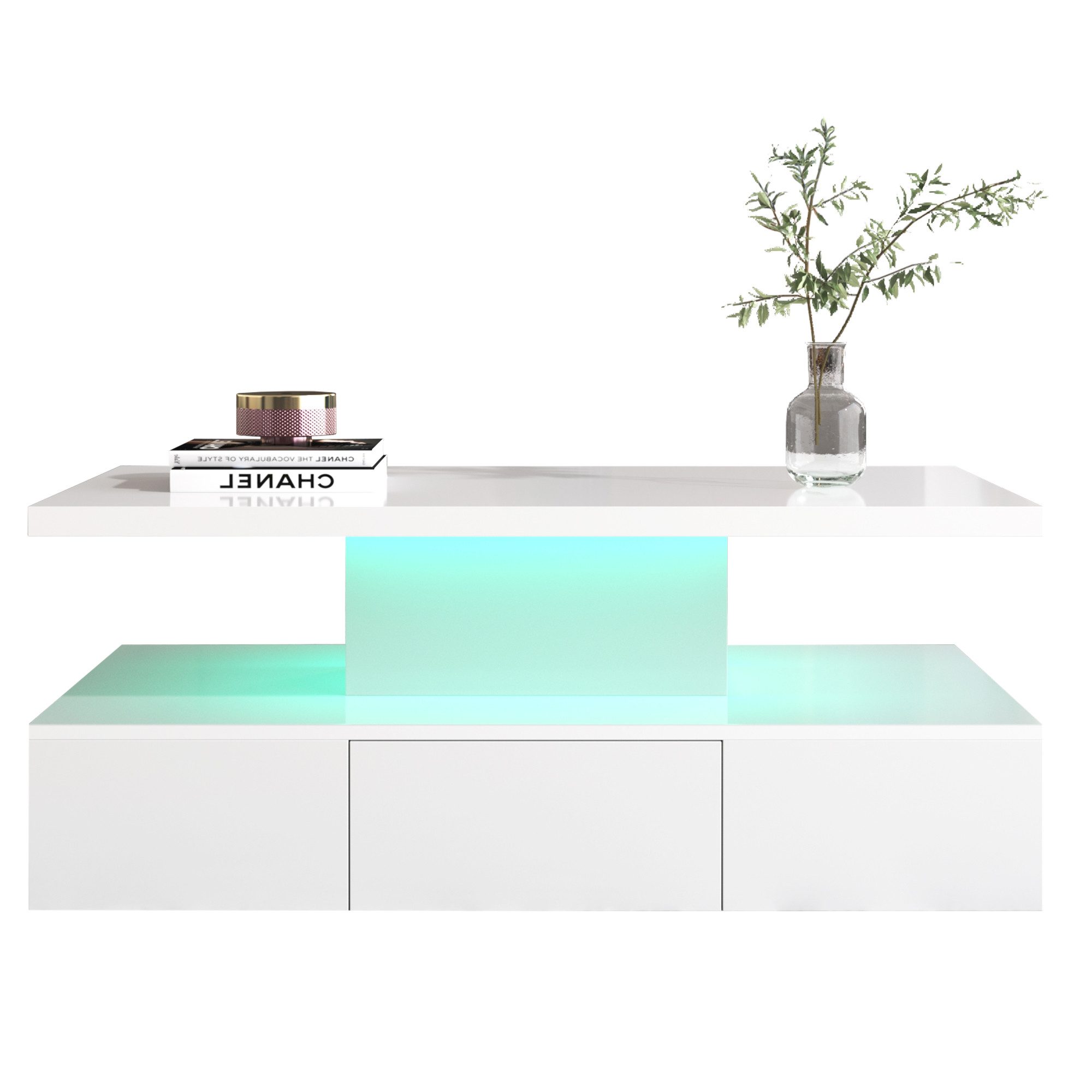 OKWISH Couchtisch Quadratischer Couchtisch moderner technologischer Stil, W günstig online kaufen