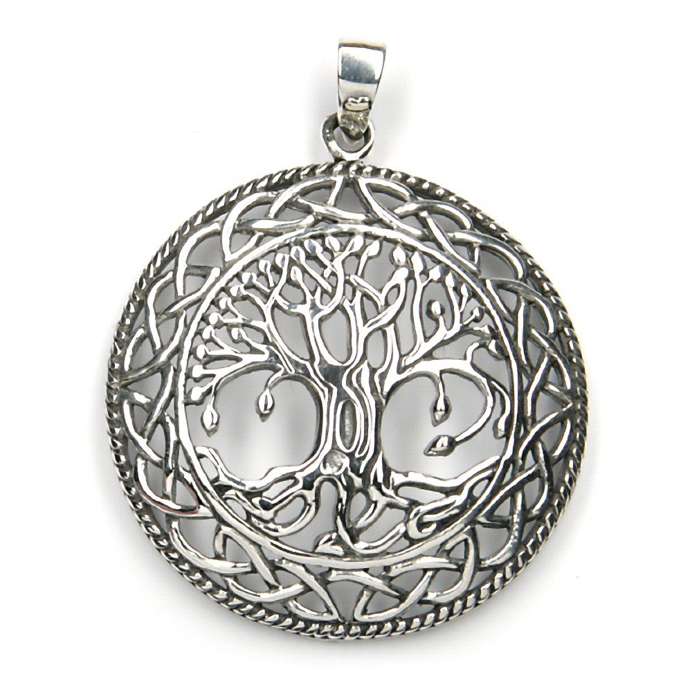 NKlaus Kettenanhänger Kettenanhänger Baum des Lebens 925 Silber 3,5cm T, 925 Sterling Silber Silberschmuck für Damen