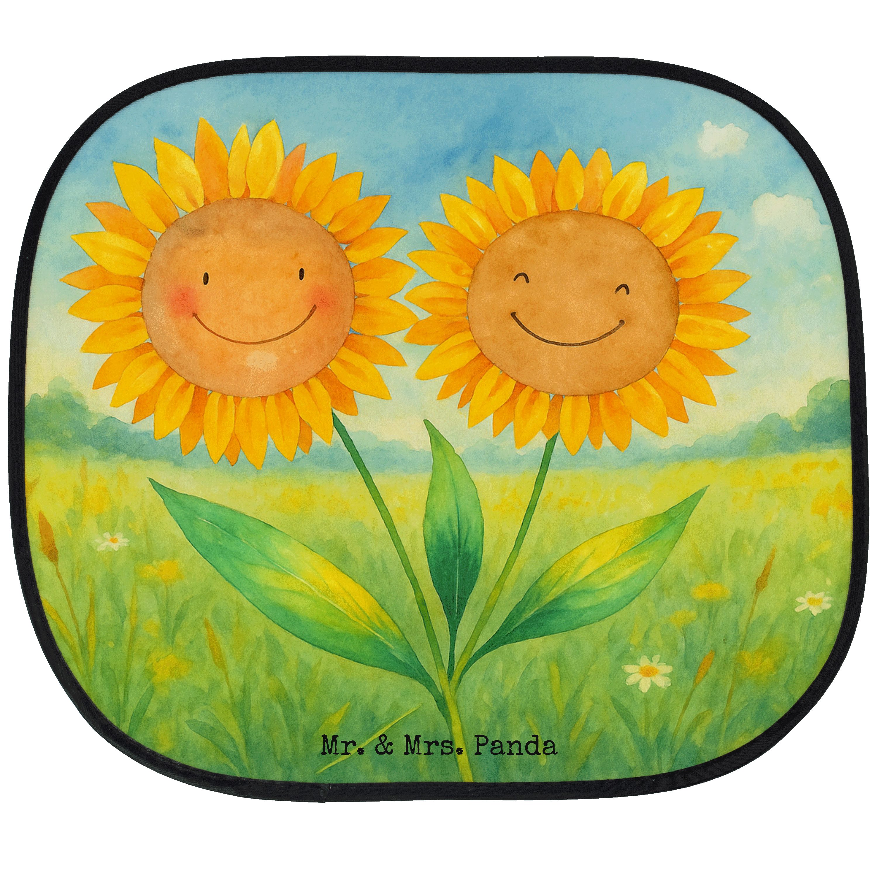 Mr. & Mrs. Panda Sonnenschutz Blume Sonnenblume Design, Auto Sonnenblende, Weiß, autofenster uv sch, Seidenmatt, Sonnenschutz Auto Fenster Auto Sonnenschutz UV-Schutz Auto