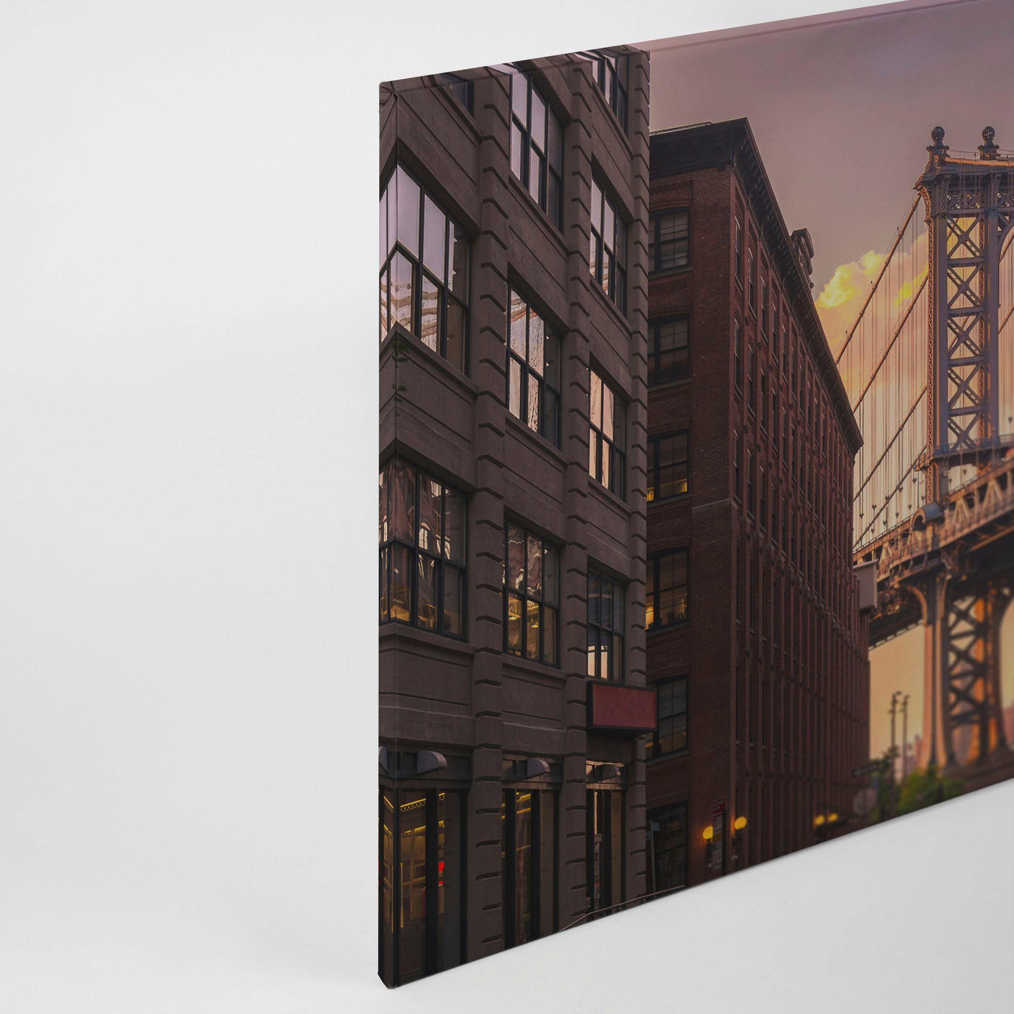 A.S. Création Leinwandbild Brooklyn Bridge, Kinder, Kunst, New York (1 St), Brücke Großstadt Keilrahmen Bild Leinwand-Bild Wohnzimmer modern Wand