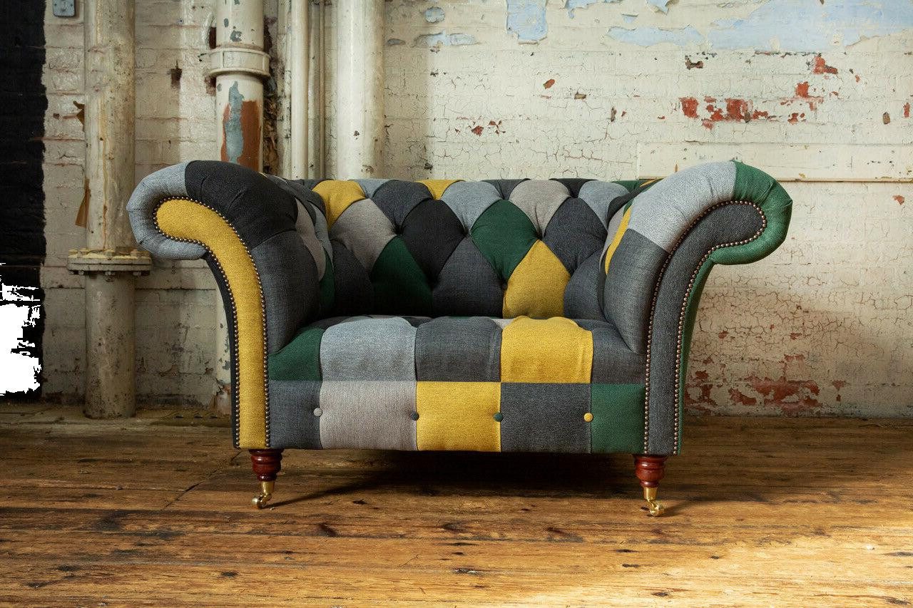 Xlmoebel Chesterfield-Sofa Elegantes Chesterfield Sofa mit hochwertigem Stoffbezug, Hergestellt in Europa