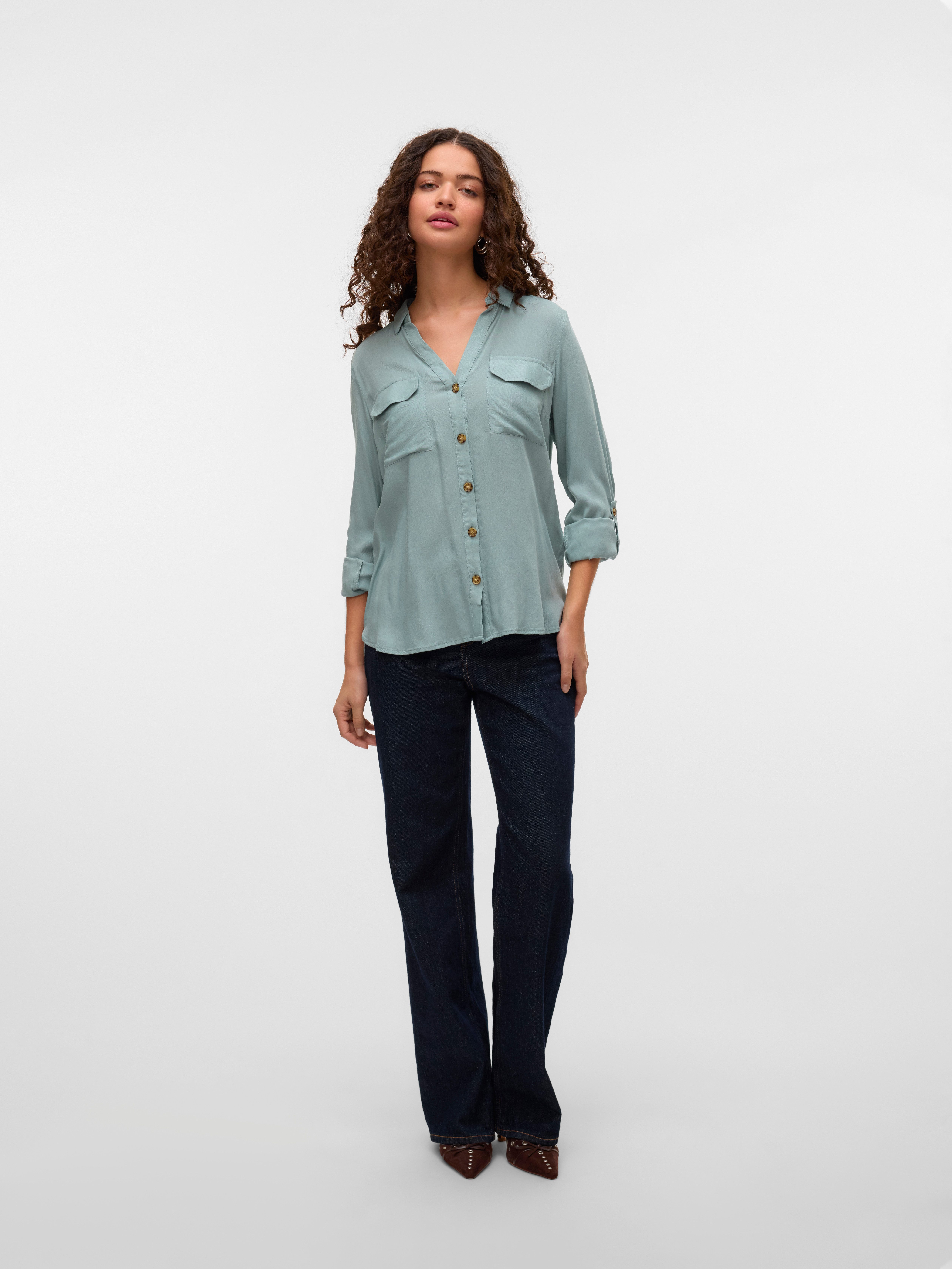 Vero Moda Hemdbluse VMBUMPY L/S SHIRT NEW WVN GA NOOS Viskose, regular fit – Bild 5 von 5