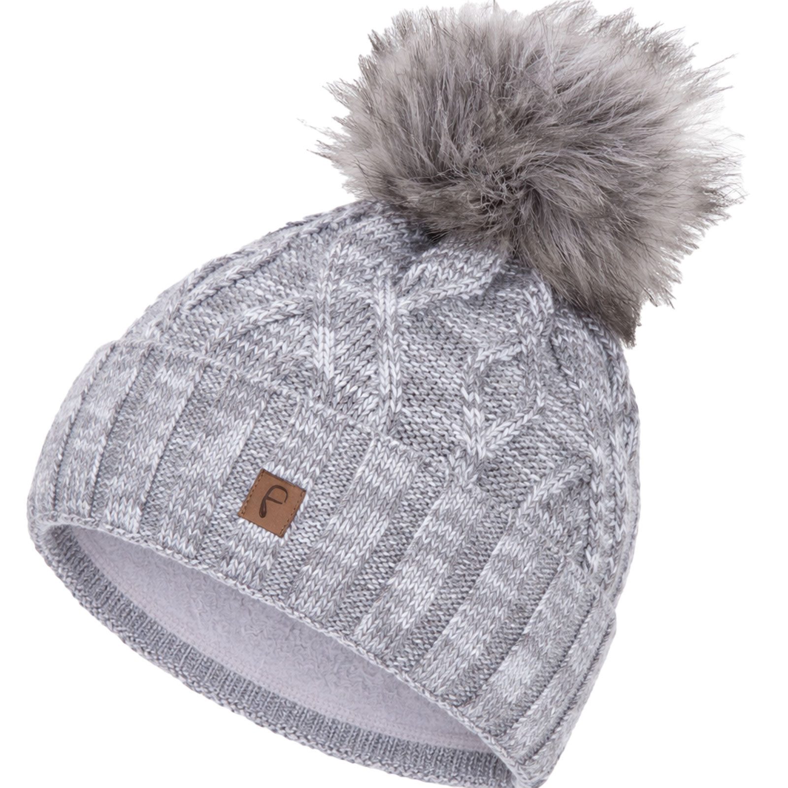 Faera Bommelmütze Wintermütze Damen Herren Mütze Beanie Haube gefüttert Bommelmütze
