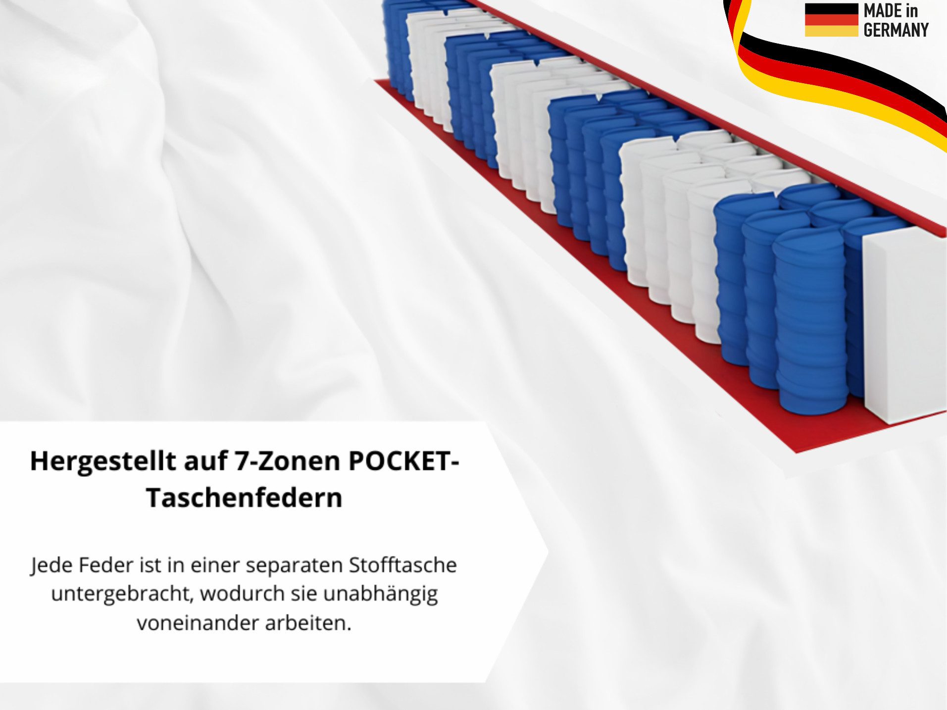 Taschenfederkernmatratze 7 ZONEN Premium-Kokos, Härtegrad H3/H4, günstig online kaufen