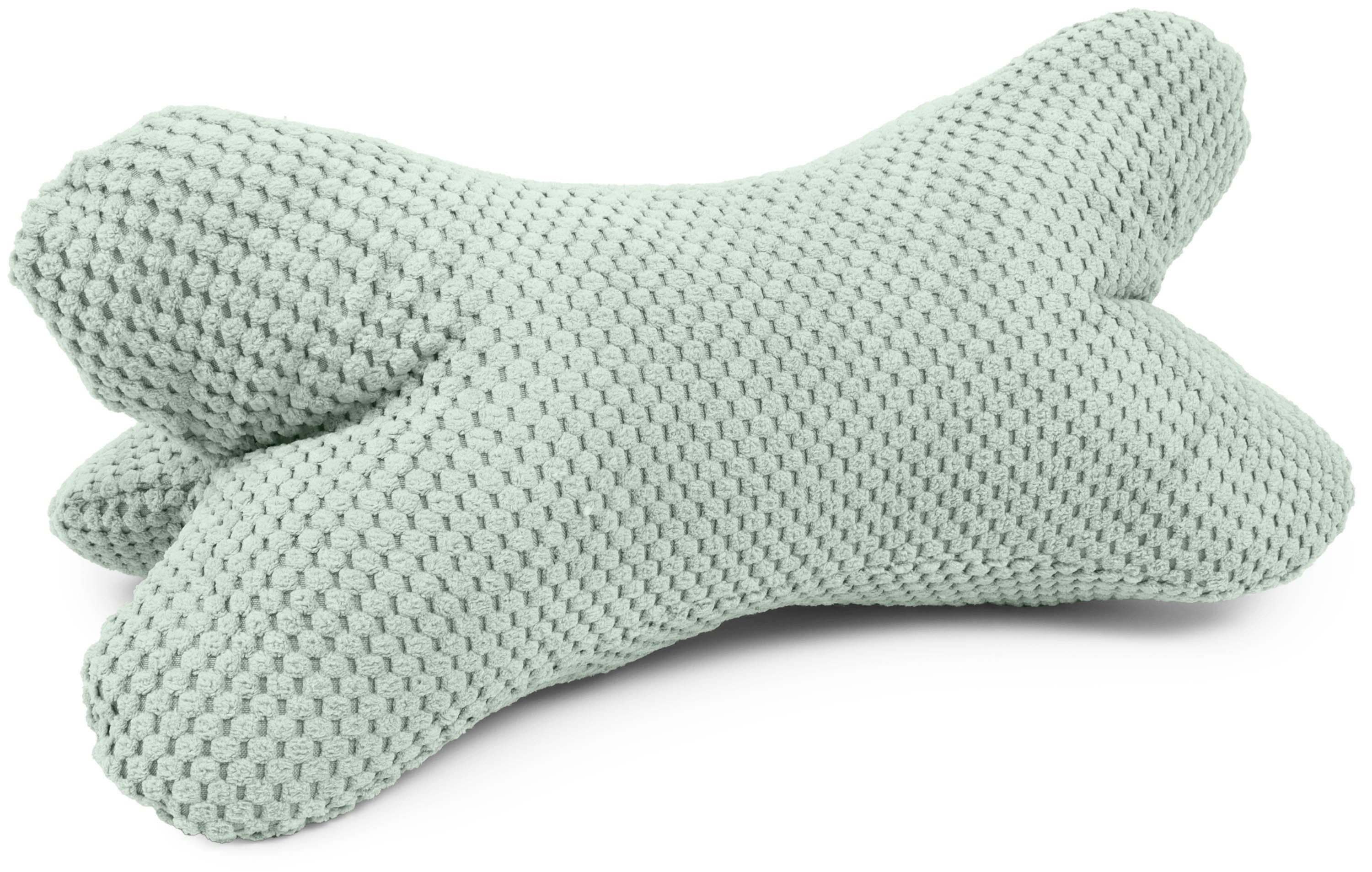 Amilian Nackenkissen Leseknochen 44x22 cm für Erwachsene - Lesekissen Knochenkissen Sofa, Leseknochen für Erwachsene, mit Bezug, weich, abnehmbarer Bezug, formstabil