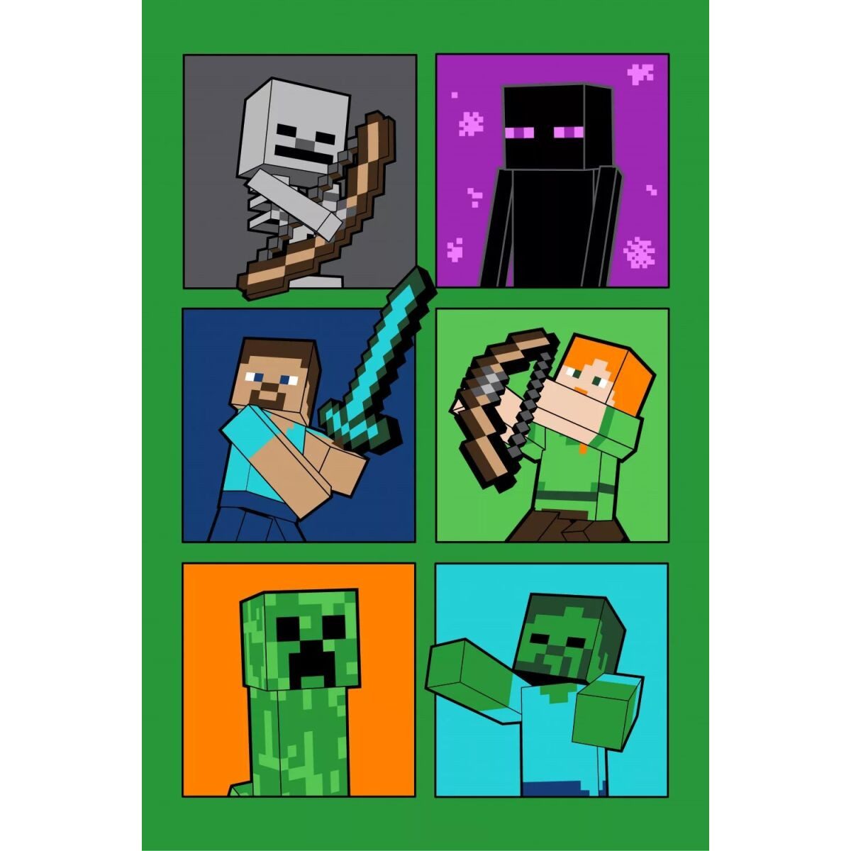 Wohndecke Minecraft Fight Badges Superweiche Polarfleecedecke, Minecraft, Geschenkidee für Mädchen und Jungen