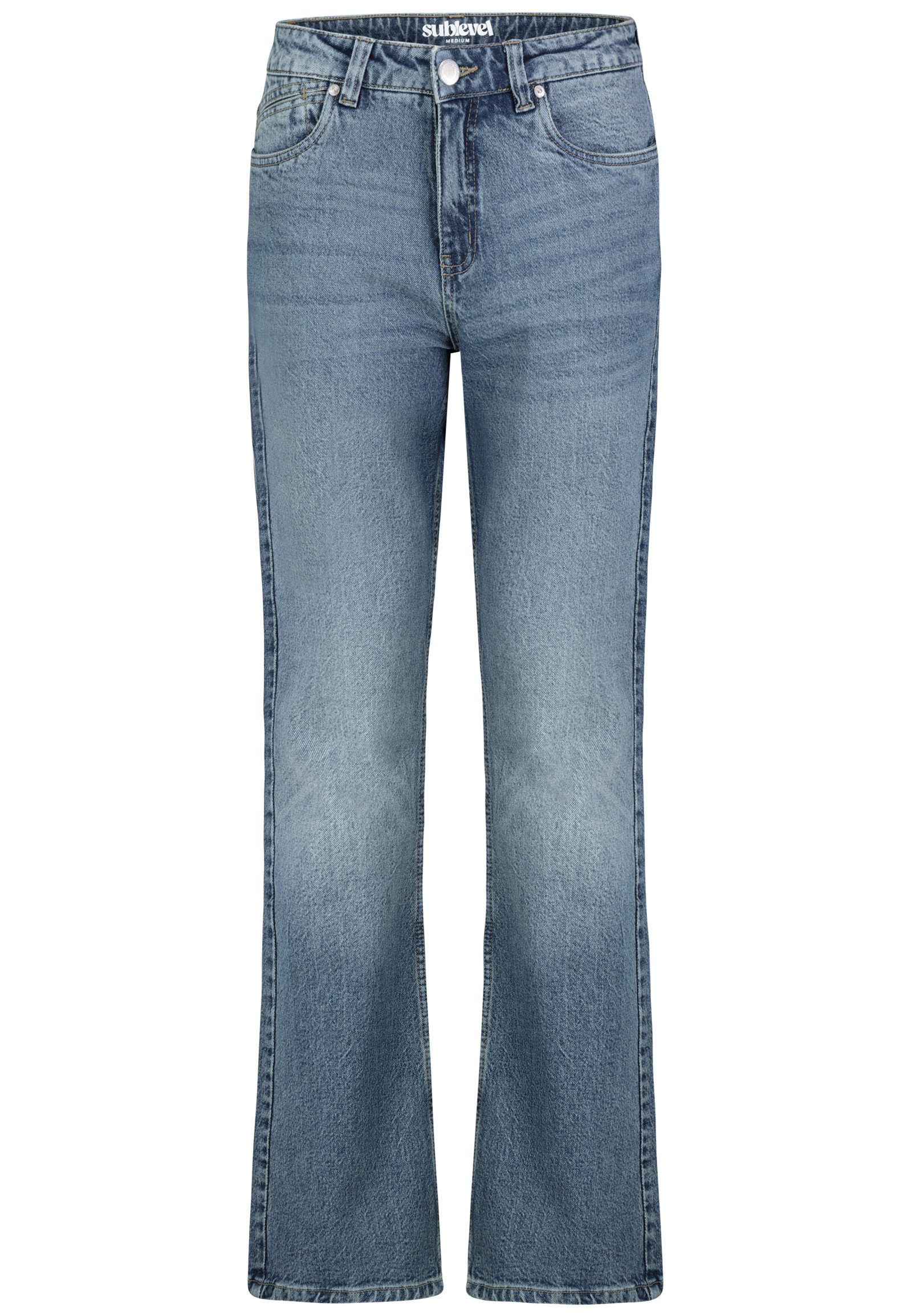 SUBLEVEL Straight-Jeans Damen Flared Leg Denim Flared Leg, Mid Waist, 5-Pocket-Style
