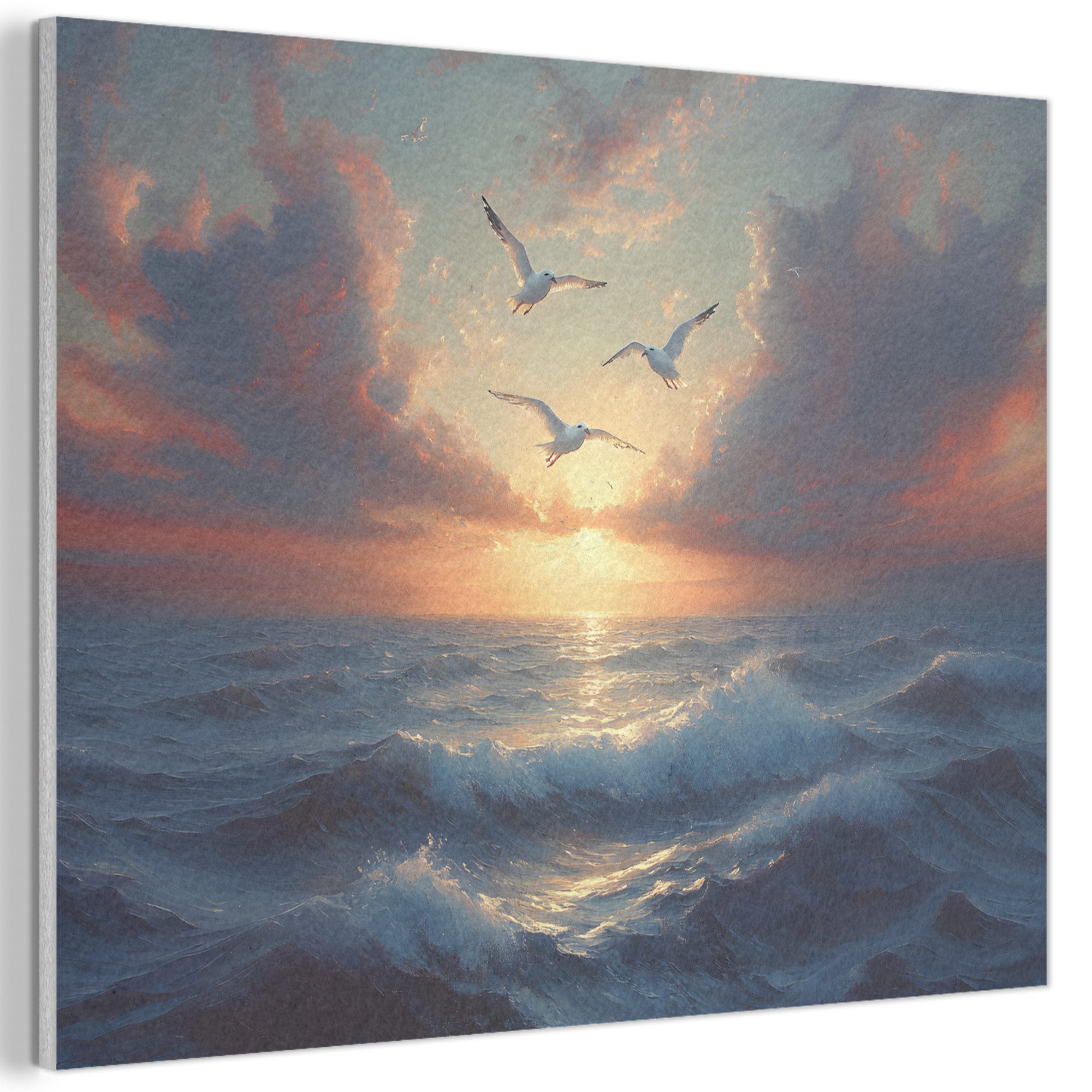 MuchoWow Gemälde Möwen - Sonnenuntergang - günstig online kaufen