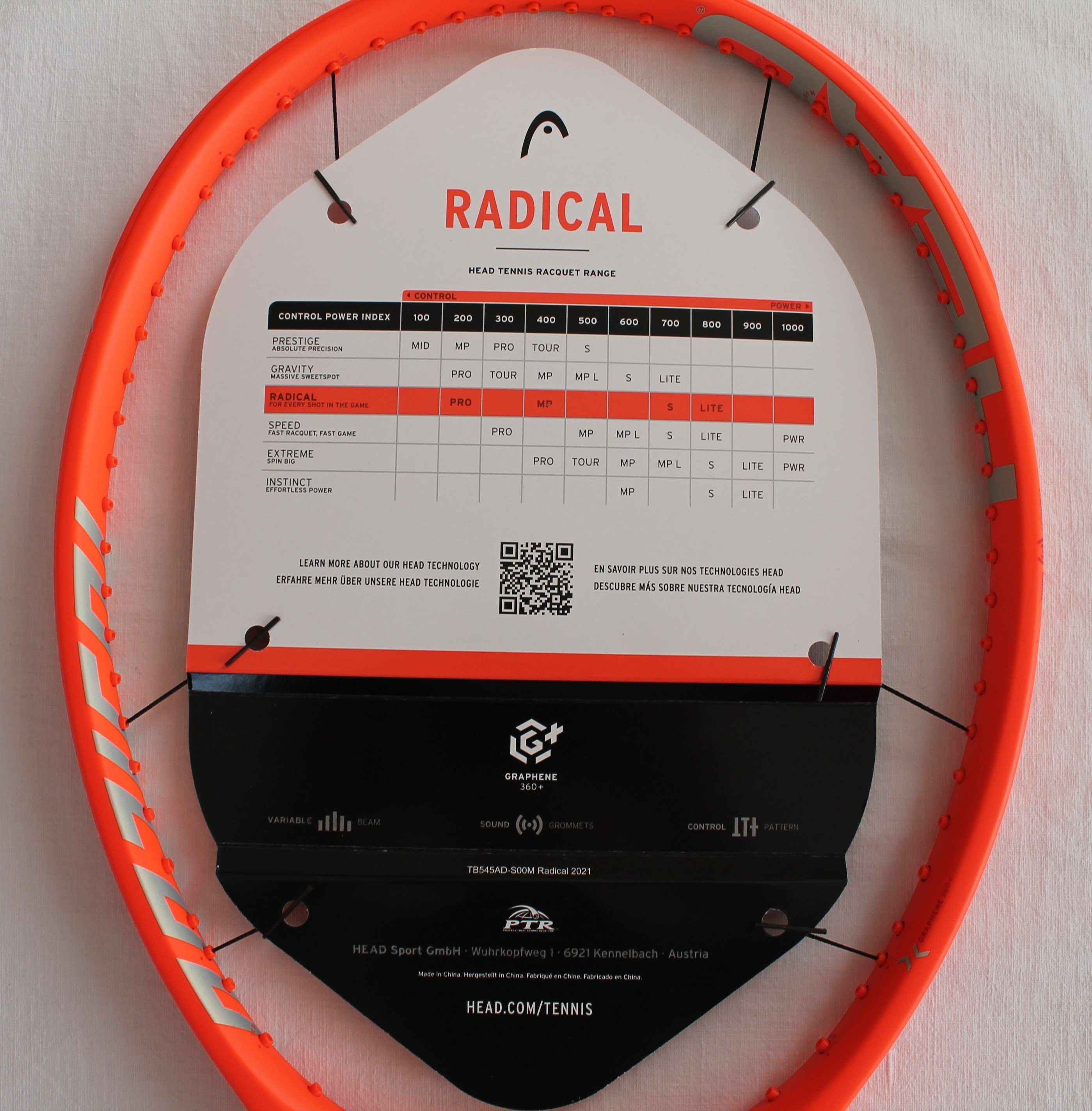 Graphene Radical L2 Modell unstrung, neues (1-tlg) 360+ Head PRO 270 UVP: Tennisschläger € HEAD