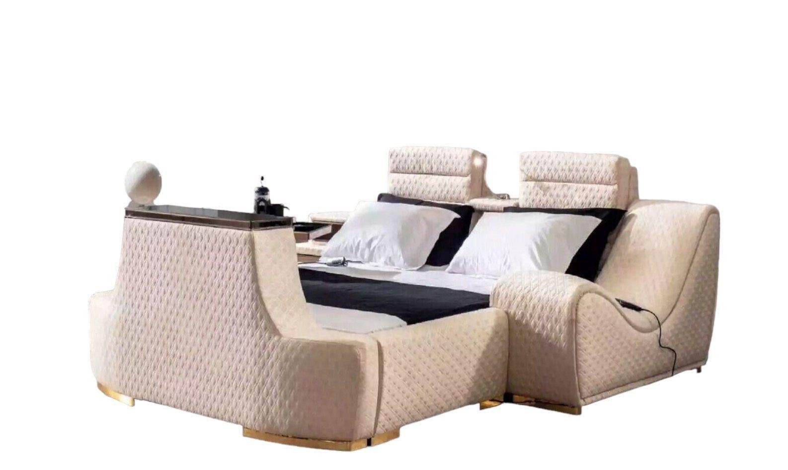 JVmoebel Multimediabett Luxus Doppelbett mit modernem Design und robustem Bettrahmen (1-tlg), Made in Europa