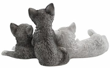 Castagna Tierfigur Dekofigur Katze Katzenfigur drei junge Kätzchen sitzend liegend Kollektion Castagna aus Resin H 19cm
